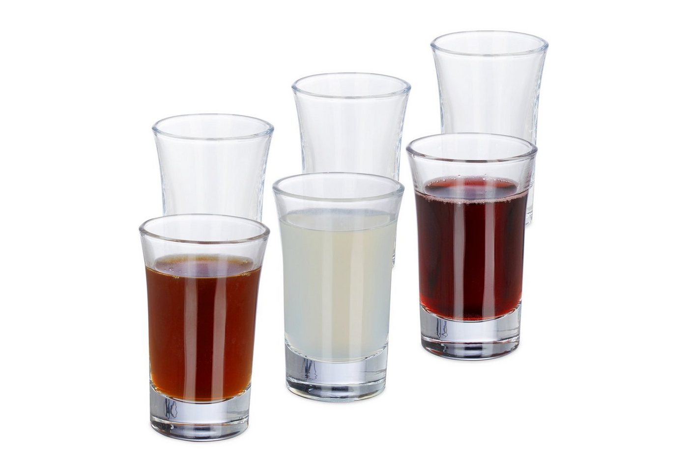 relaxdays Schnapsglas 12 x Schnapsgläser 4cl, 6-tlg., Glas