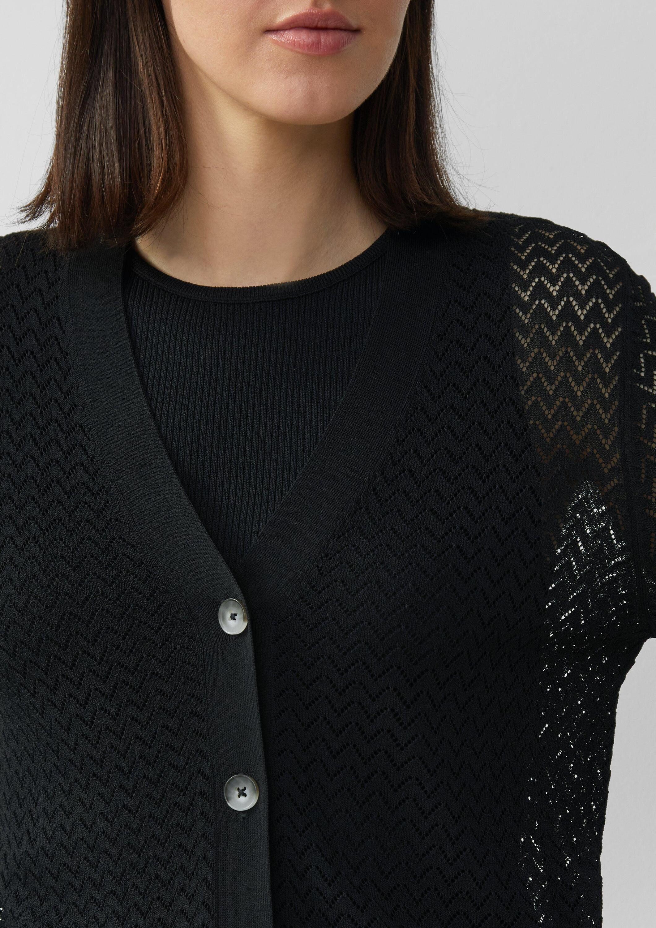 s.Oliver Cardigan Strickjacke Ajour-Strickjacke aus Viskosemix