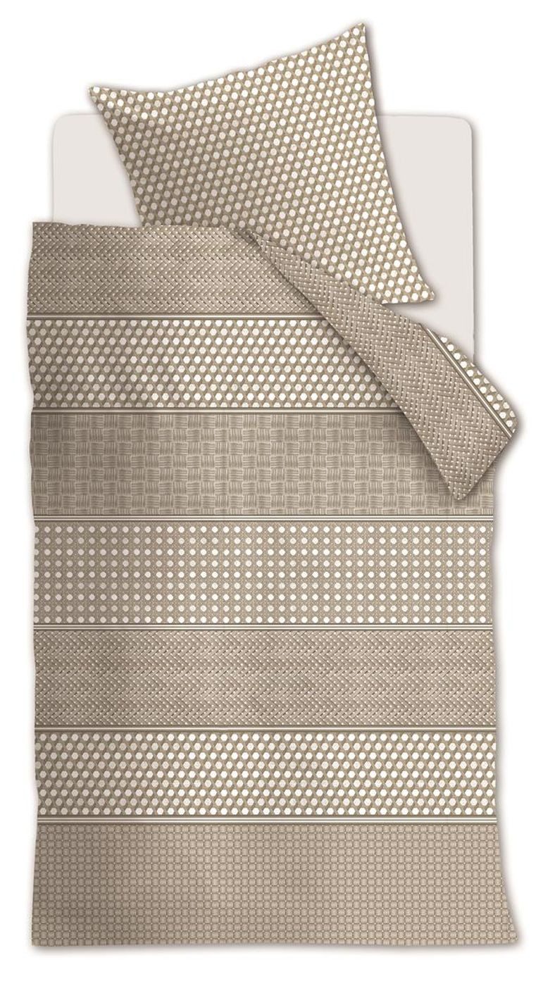 Rivièra Maison Bettwäsche Rattana_Natural_DE_UV_135x200 1 Bettbezug, 1 Kissenbezug 135 x 200 cm, 2 teilig, Bettbezug Kopfkissenbezug Set kuschelig weich hochwertig