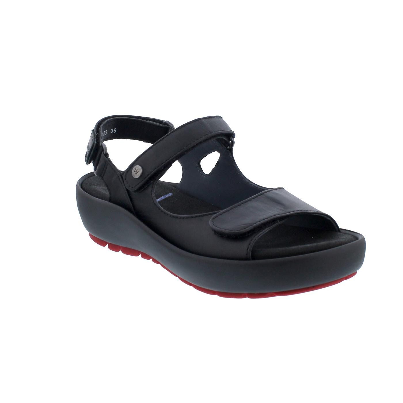 WOLKY Wolky Sandale Rio 0332520-000, Velvet Glattleder, Schwarz, Fußbett zum Sandale