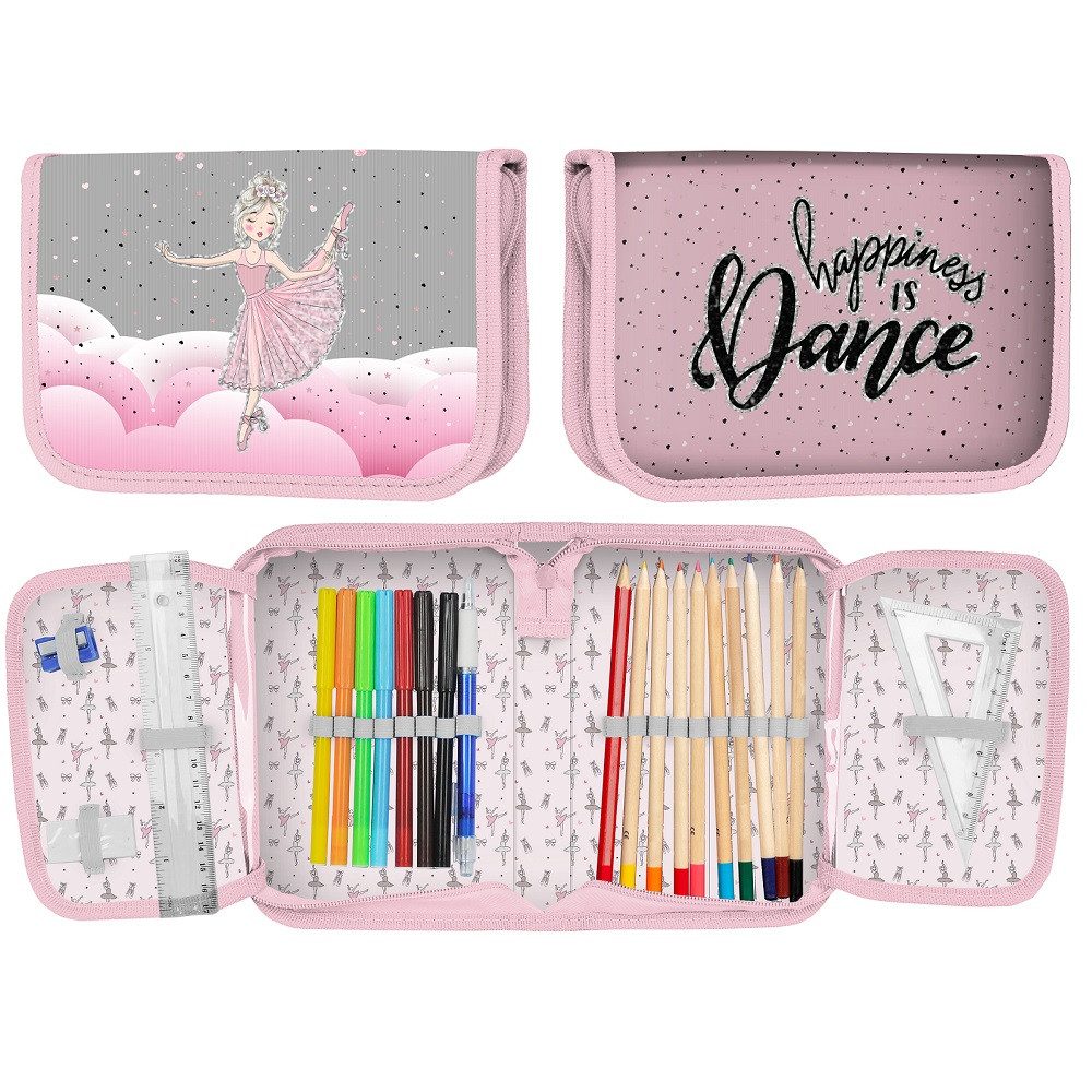 Familando Schulranzen Ballerina Schultaschen Set für Mädchen 1. bis 4. Klasse (Set, 8-tlg., inkl. Federmappe, Lunch-Set und Sporttasche), ergonomisch, kompakt, leicht