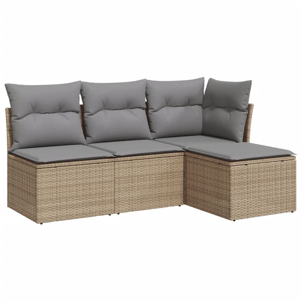 vidaXL Gartenlounge-Set 4-tlg. Garten-Sofagarnitur mit Kissen günstig online kaufen