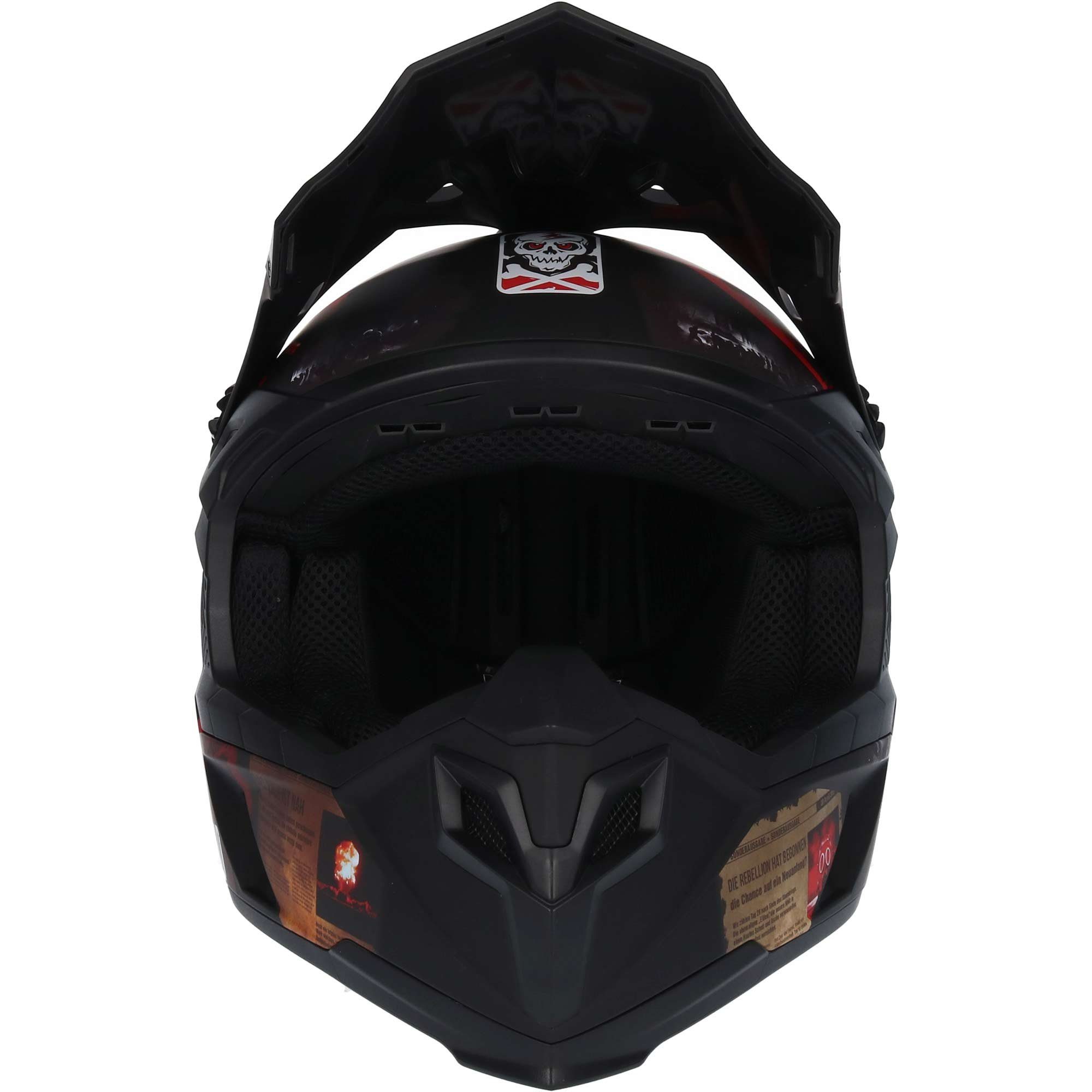 Motorradhelm Resolution rot, verstellbarer Helmschirm