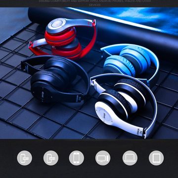 autolock Bluetooth Over-Ear-Kopfhörer Wireless Faltbare Headset Over-Ear-Kopfhörer (Stereo Kopfhörer mit Micro USB Kabel, 3,5mm Köpfhorerkabel)