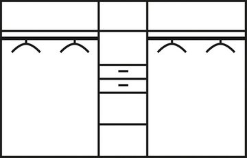 Wimex Kleiderschrank Diver (Diver, 1-St., Kleiderschrank) 225cm plankeneiche graphit 6-türig