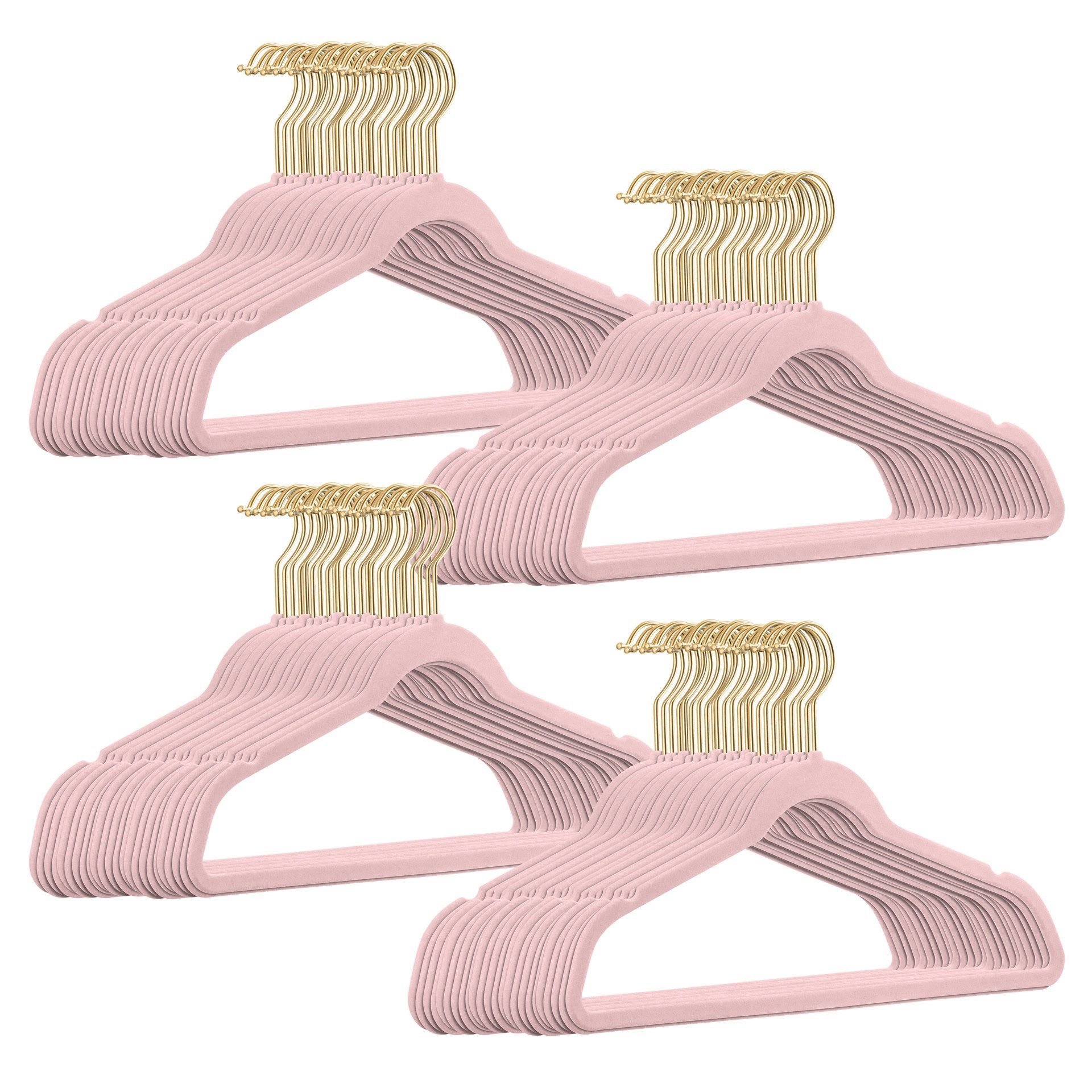 StickandShine Kleiderbügel Samt 100 Stück in verschiedenen Farben mit edlen Goldhaken im Set, (Spar-Set), Designbügel