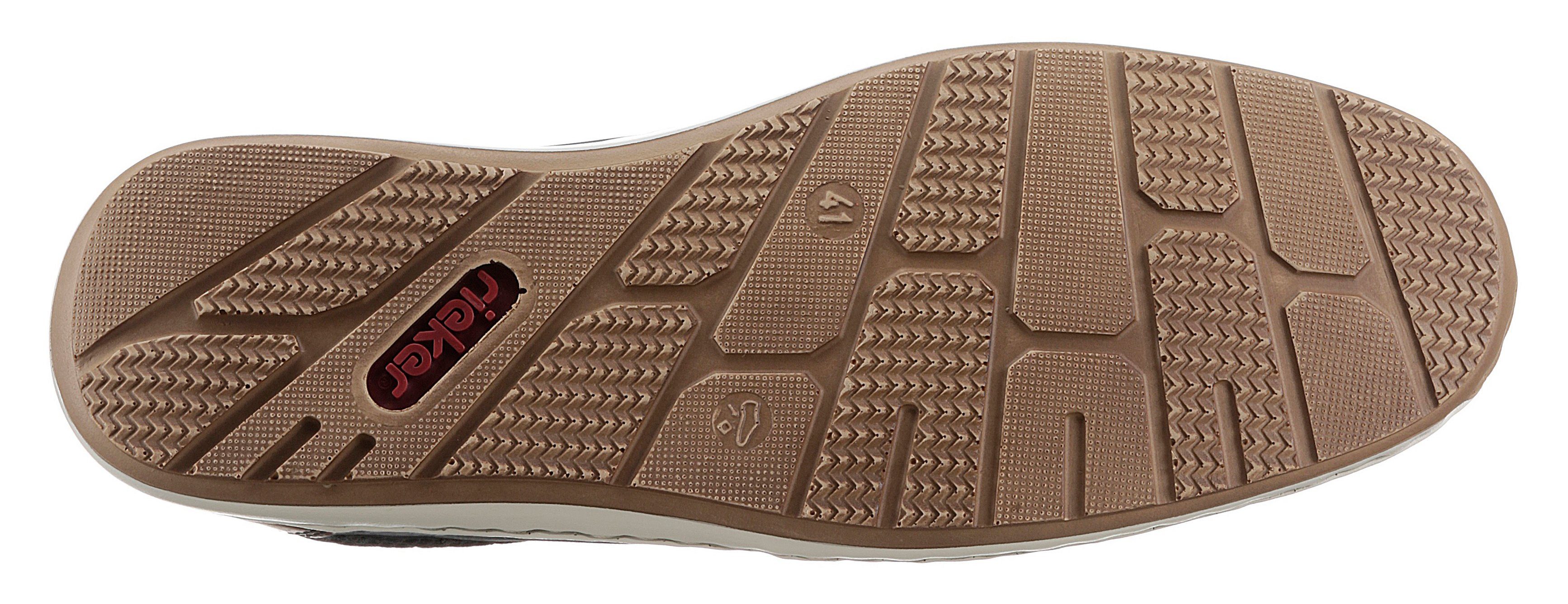 Rieker Slipper Sommerschuh, Schlupfschuh, Freizeitschuh mit kontrastfarbenen Besätzen