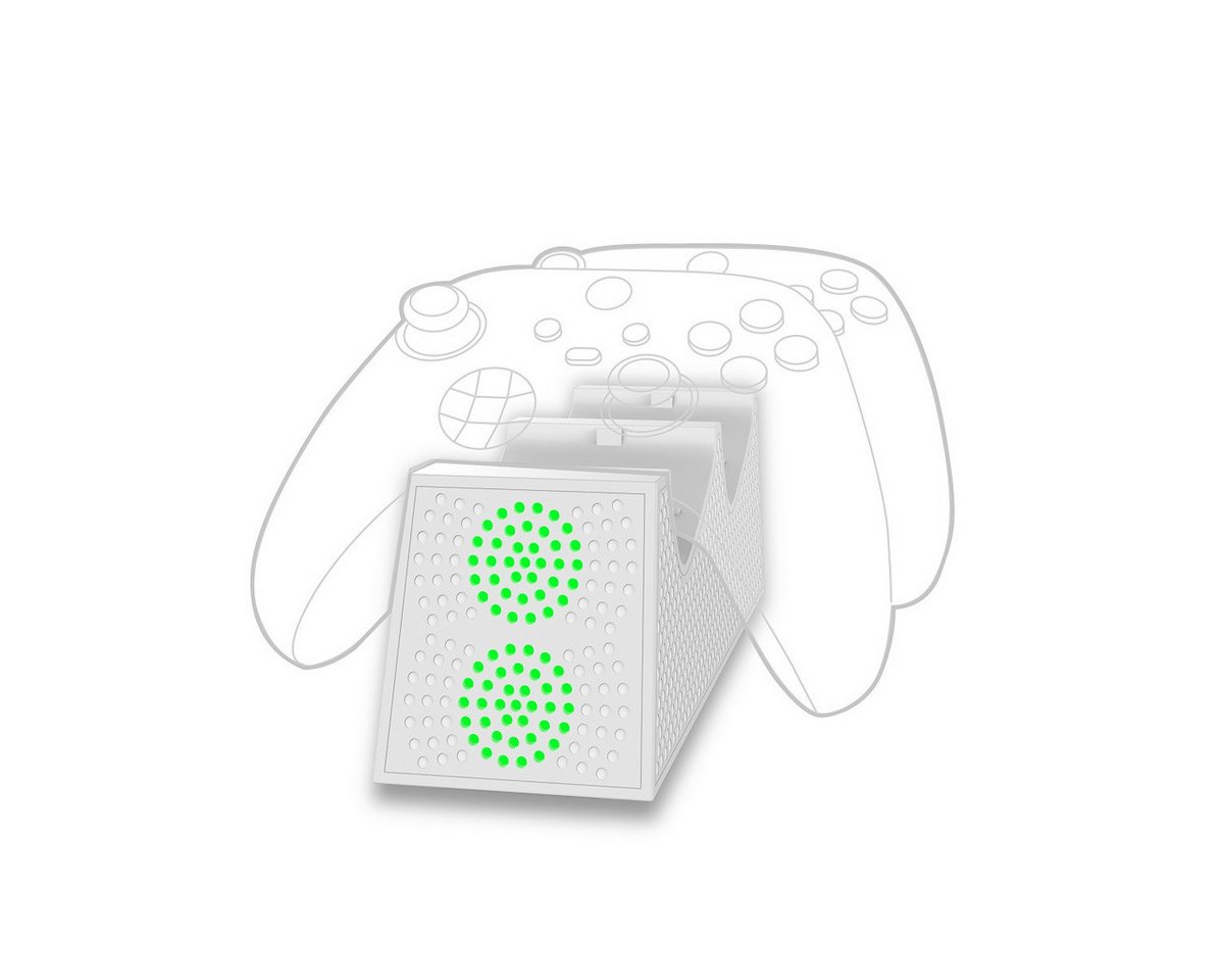 Qware Gaming Kompatibel mit Xbox X/S Series – Ladegerät für 2 Controller Controller-Ladestation