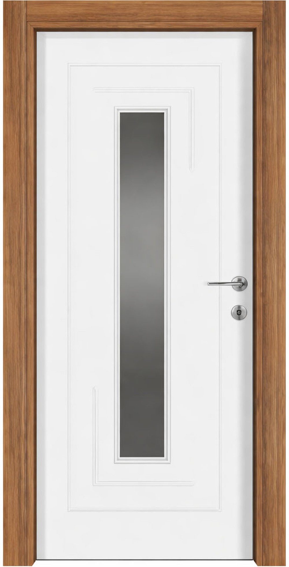 Xlmoebel Zimmertür Elegante weiße Innentür mit Milchglas für Wohn- und Büroräume (Komplettset), Made in Europa