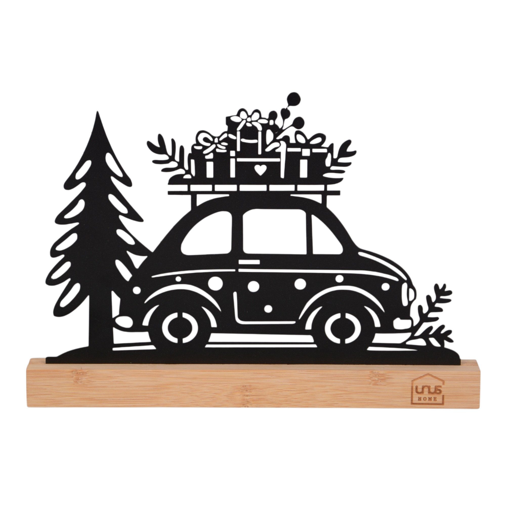 UNUS HOME Dekofigur Aufsteller Auto mit Baum in schwarz oder weiß (UNUS Wei günstig online kaufen