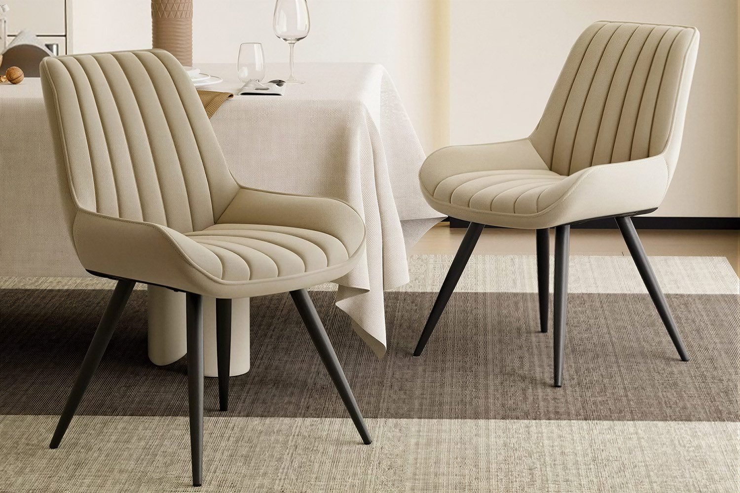 HawthyHome Esszimmerstuhl Stuhlset – Polsterstühle, Moderner Küchenstuhl (4 St), mit Ergonomischer Rückenlehne und Metallbeinen, 4er Set