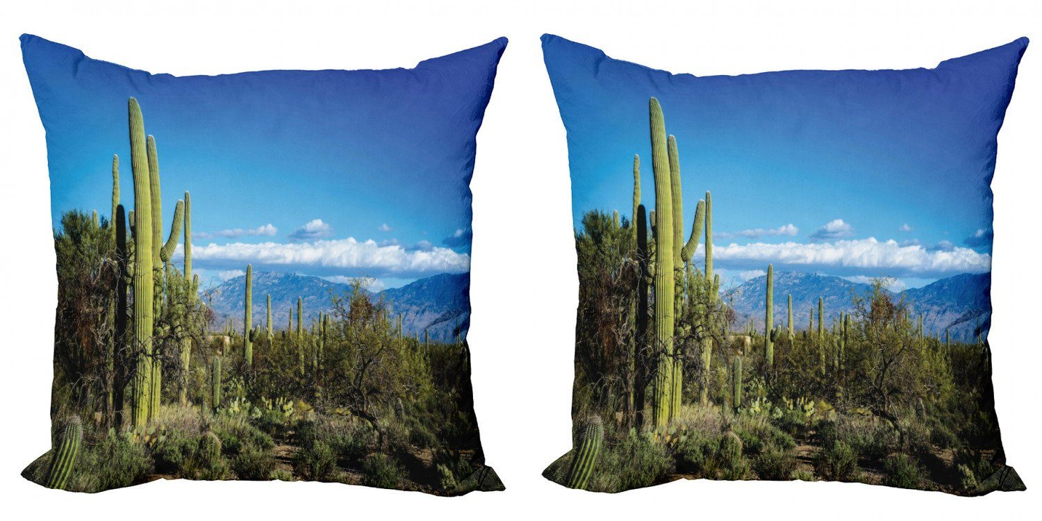 Stück), Wüste Accent Land Abakuhaus Kissenbezüge Digitaldruck, Modern (2 Cacti Tucson Doppelseitiger
