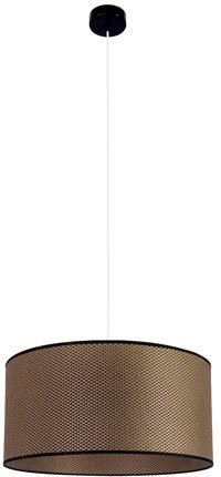 Leonique Pendelleuchte Maeve, Made in Europe, Leuchtmittel wechselbar, Pendellampe aus Metall, mit Stoffschirm Schwarz-Braun-Gold