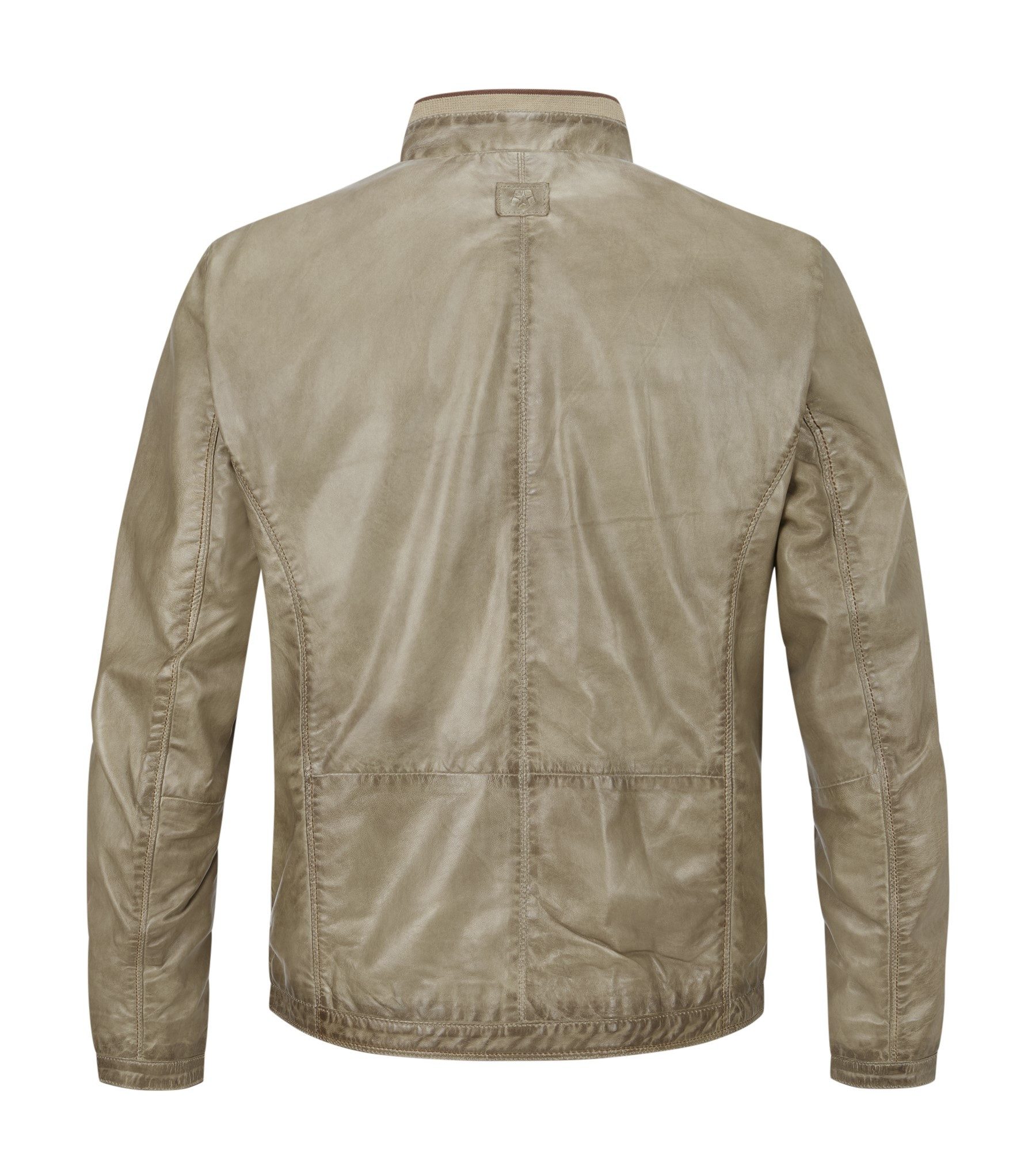 Milestone Lederjacke MSJumper aus feinem Lammleder Stehkragen mit Strickdetails