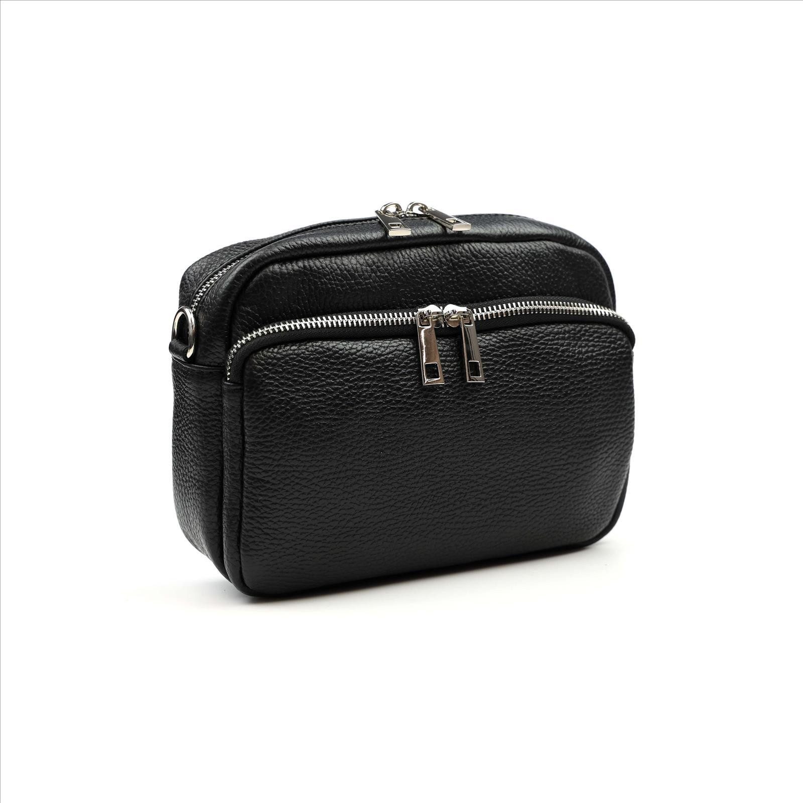 MIRROSI Umhängetasche Damen, Crossbody Bag, Echtleder Made in Italy, 22x16x7cm (BXHXT)