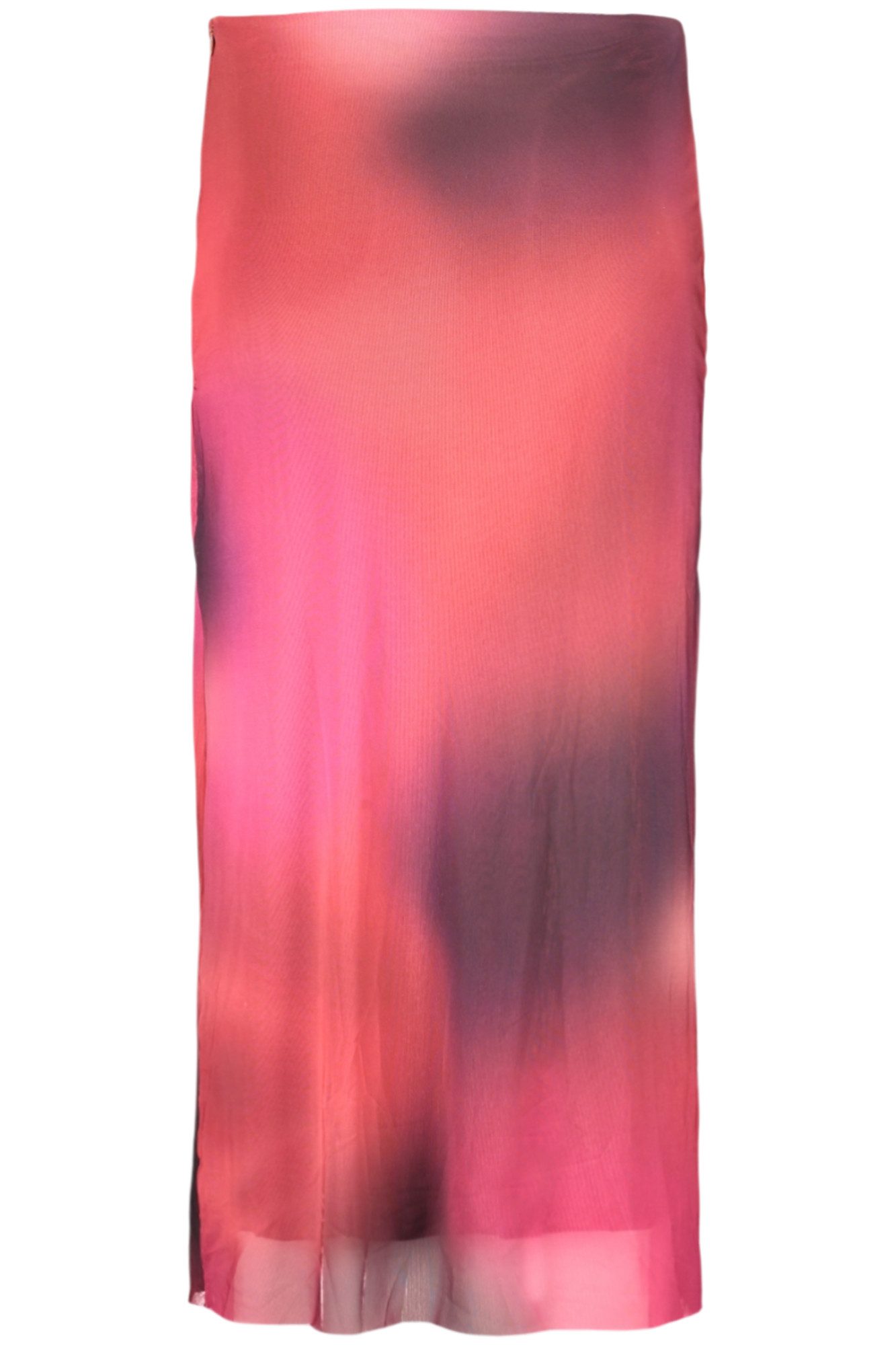 Desigual Jerseyrock Fließendes Lila Damenkleid mit Asymmetrie und Kontrastdetails