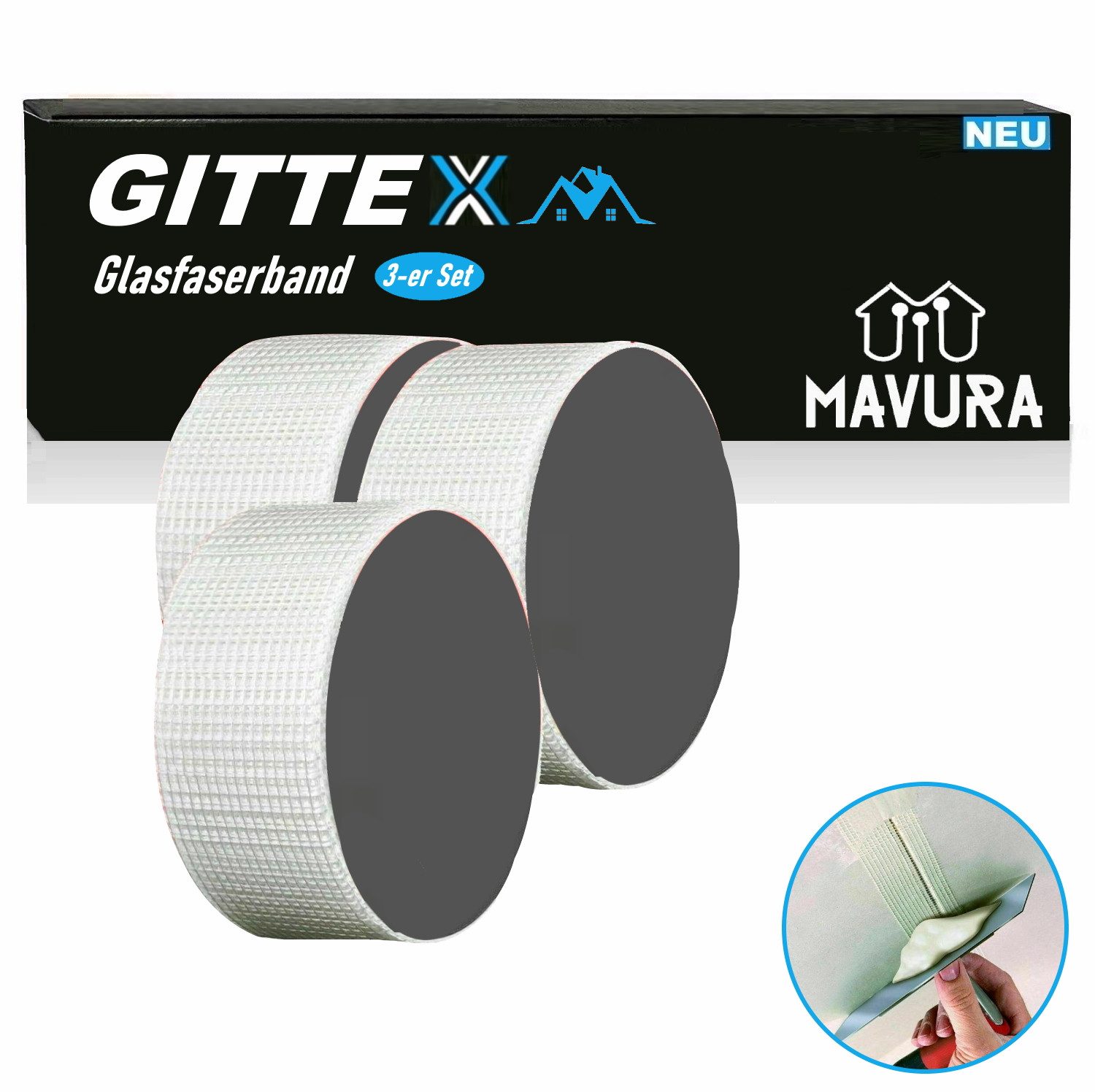 MAVURA Glasfasergewebe GITTEX Glasfaser Gewebeband Gitterband günstig online kaufen