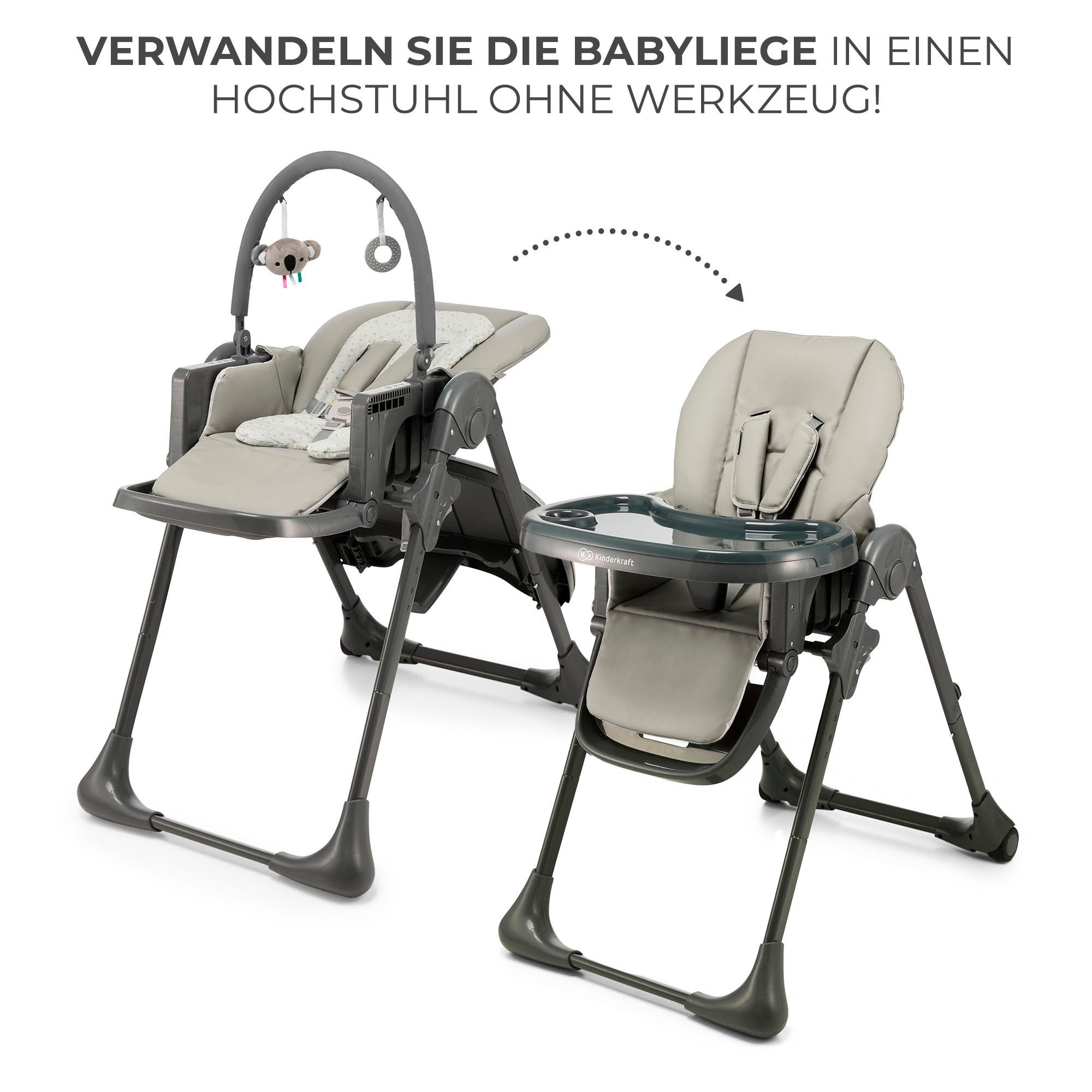 Kinderkraft Hochstuhl TUMMIE, mit Liegefunktion
