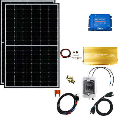 Lieckipedia 820 Watt Insel Solaranlage 24V/230W, Spannungswandler, Laderegler, Bas Solar Panel, Halbzellen