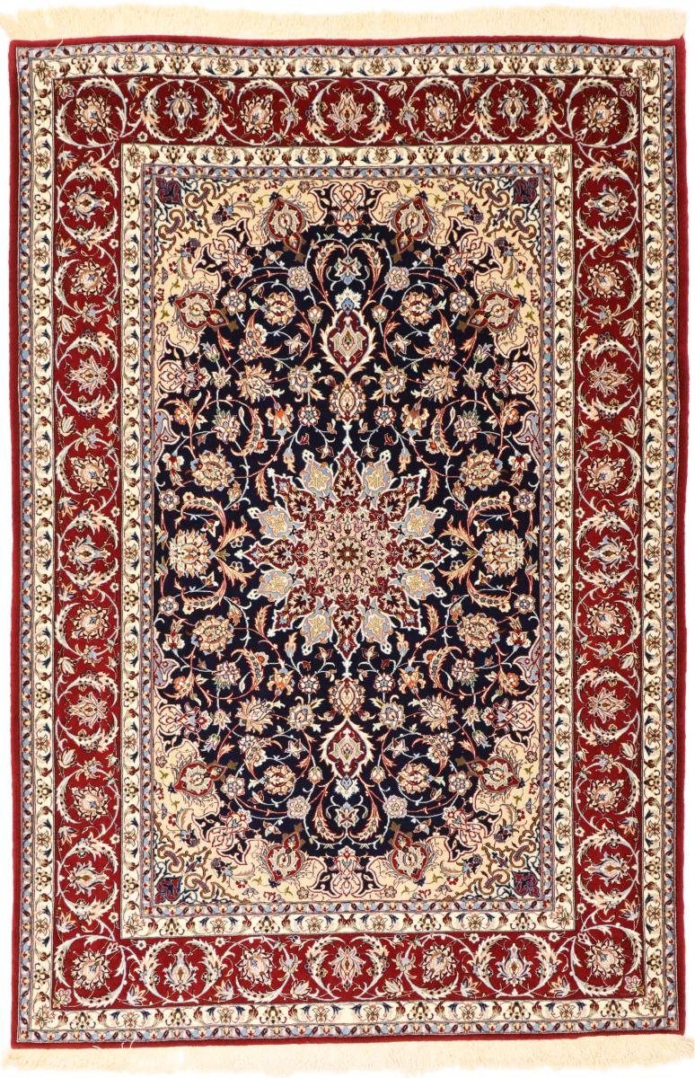 Orientteppich Isfahan Seidenkette 157x229 Handgeknüpfter Orientteppich, Nain Trading, rechteckig, Höhe: 6 mm