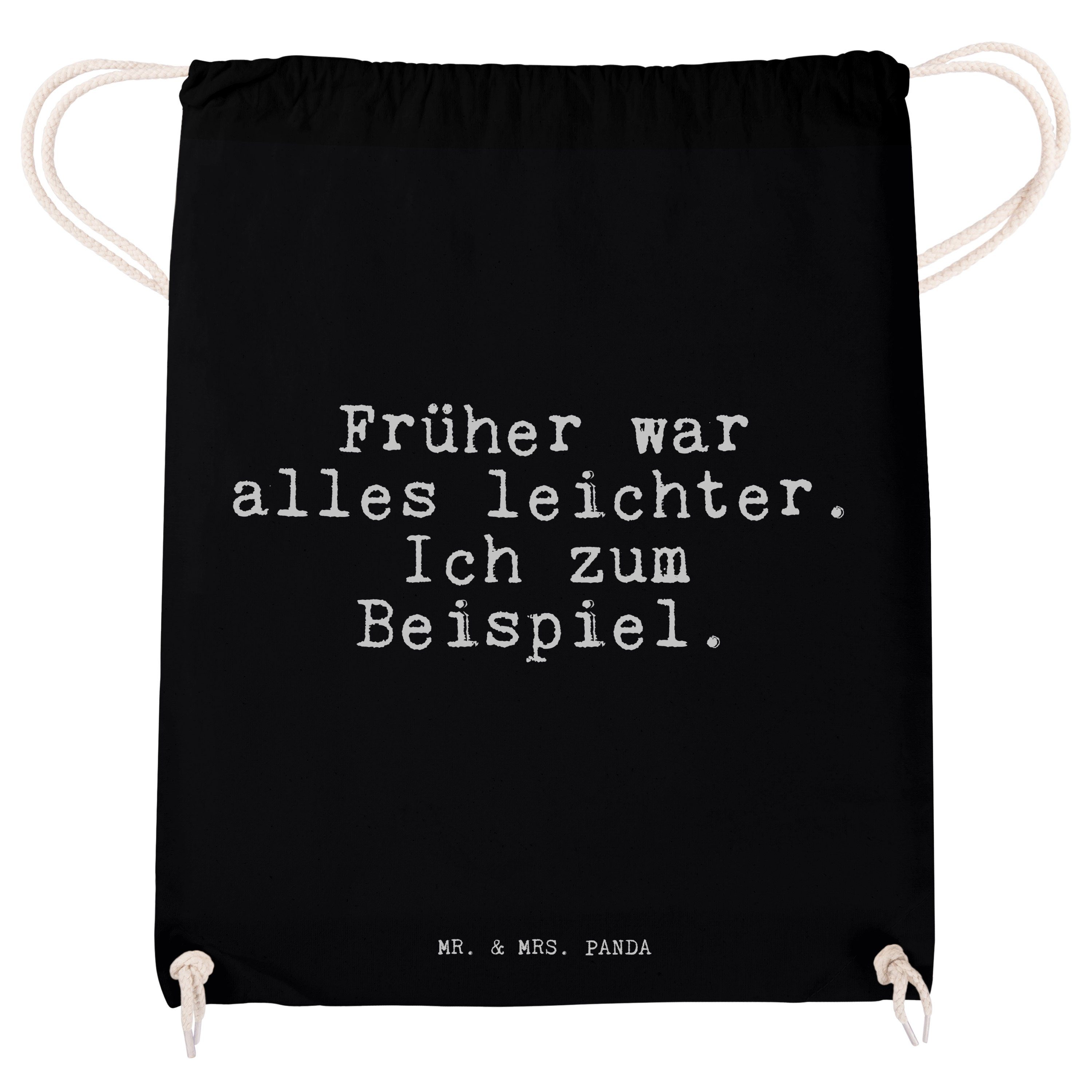 & Sporttasche Früher - leichter.... Schwarz Mrs. Tasche, Panda Mr. (1-tlg) war - alles Spruch, Geschenk, Z