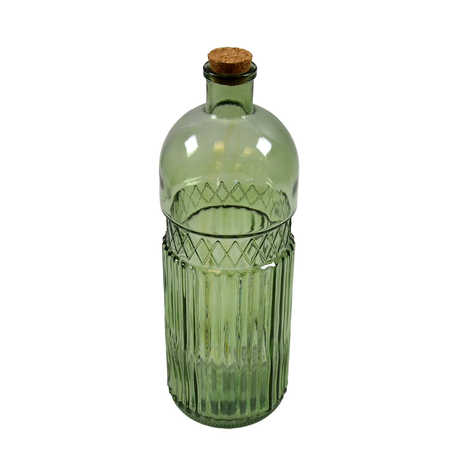 Dekofigur Deko Flasche Glas grün 11x31 cm