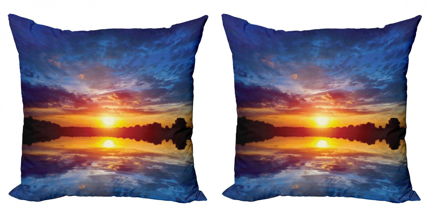Kissenbezüge Modern Accent Doppelseitiger Digitaldruck, See Scenery Abakuhaus (2 Stück), Dreamy Sunset