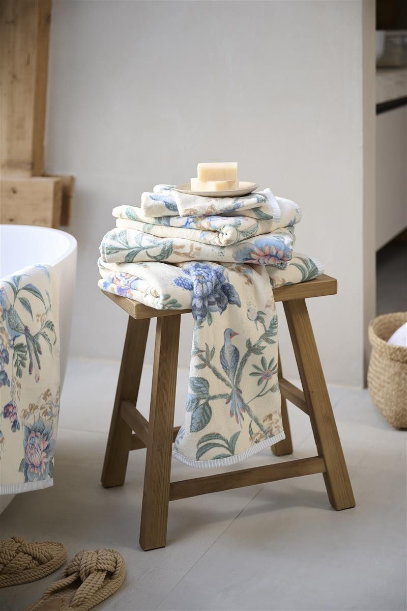 PiP Studio Gästehandtuch Secret Garden Gästehandtuch whiteblue 30x50cm (1 S günstig online kaufen