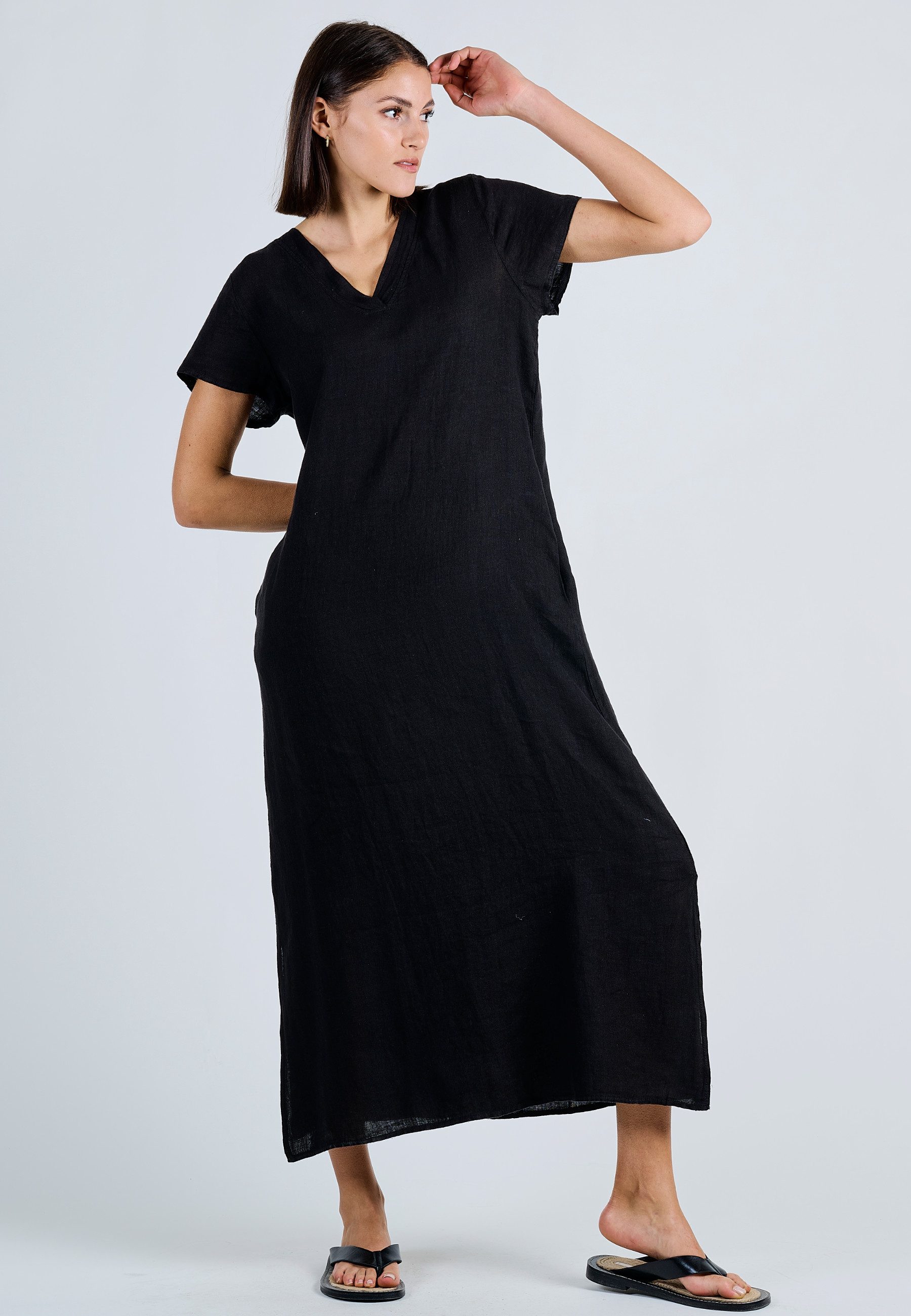 Andijamo-Fashion Maxikleid LINEN FLOW Locker geschnittenes günstig online kaufen