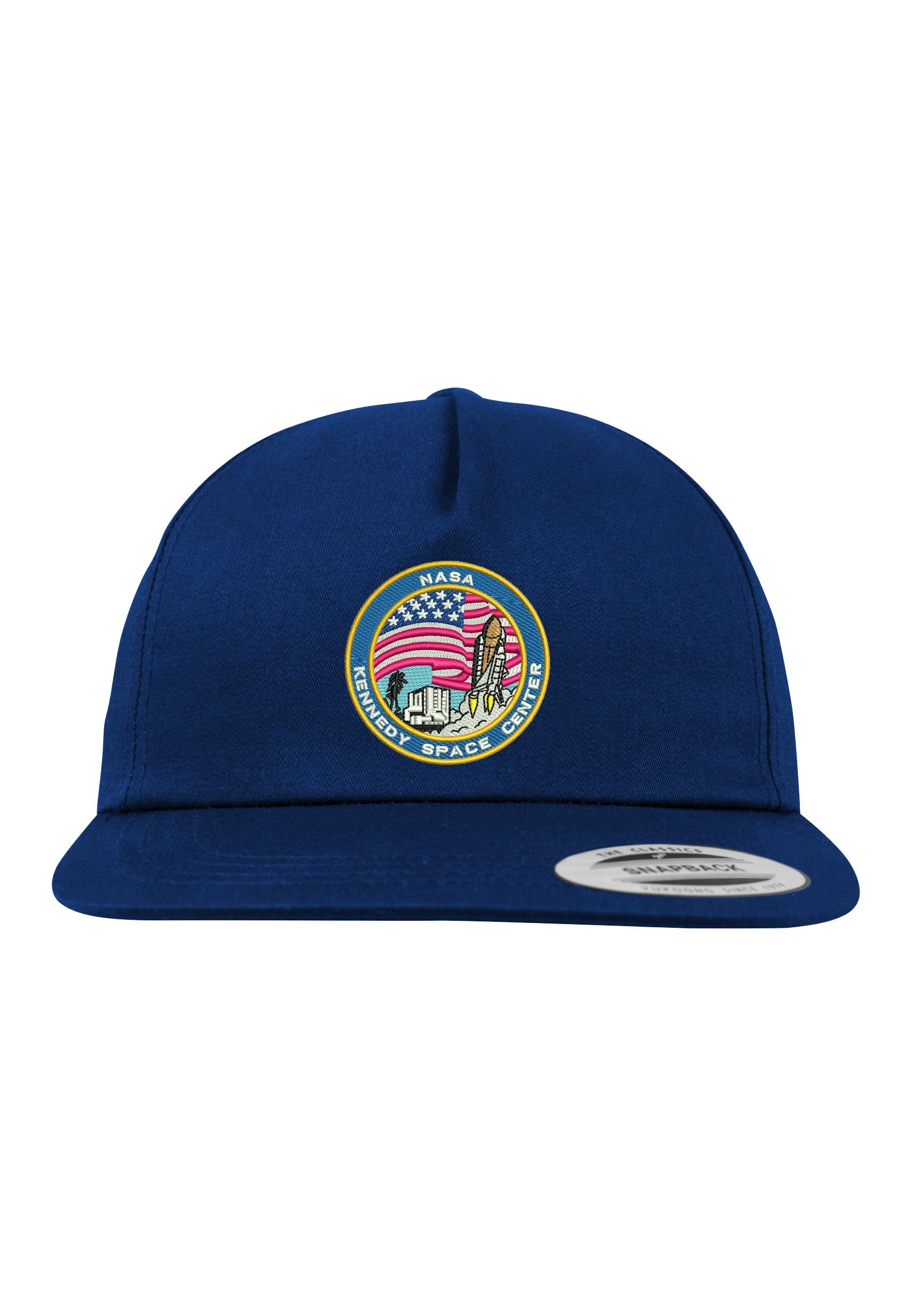 Youth Designz Baseball Cap Center Space Cap Unisex Logo mit Snapback Navyblau Stickerei modischer Kennedy