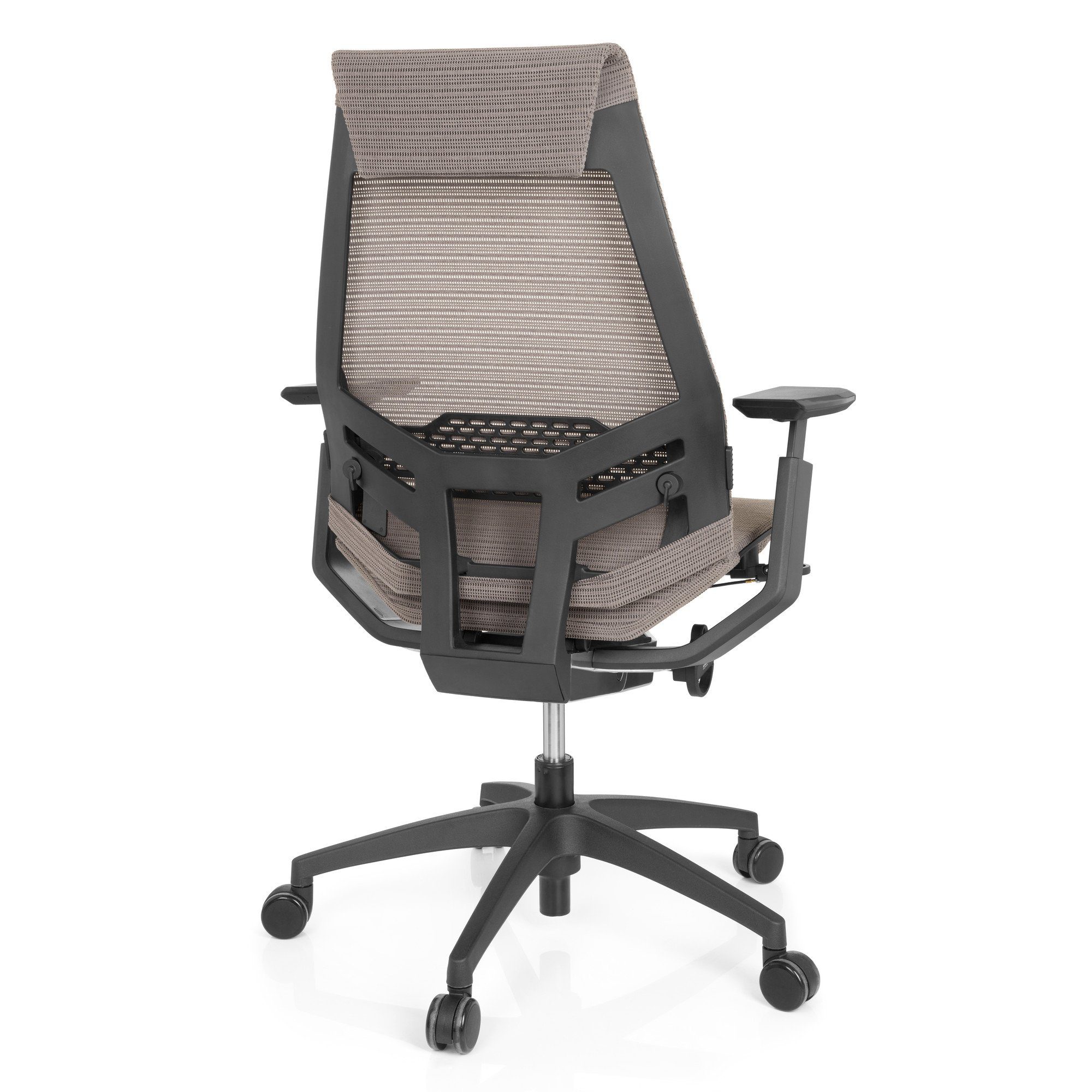 hjh Grau/Schwarz GENIDIA Bürostuhl (1 Schreibtischstuhl St), SMART Drehstuhl Netzstoff BLACK OFFICE Profi ergonomisch