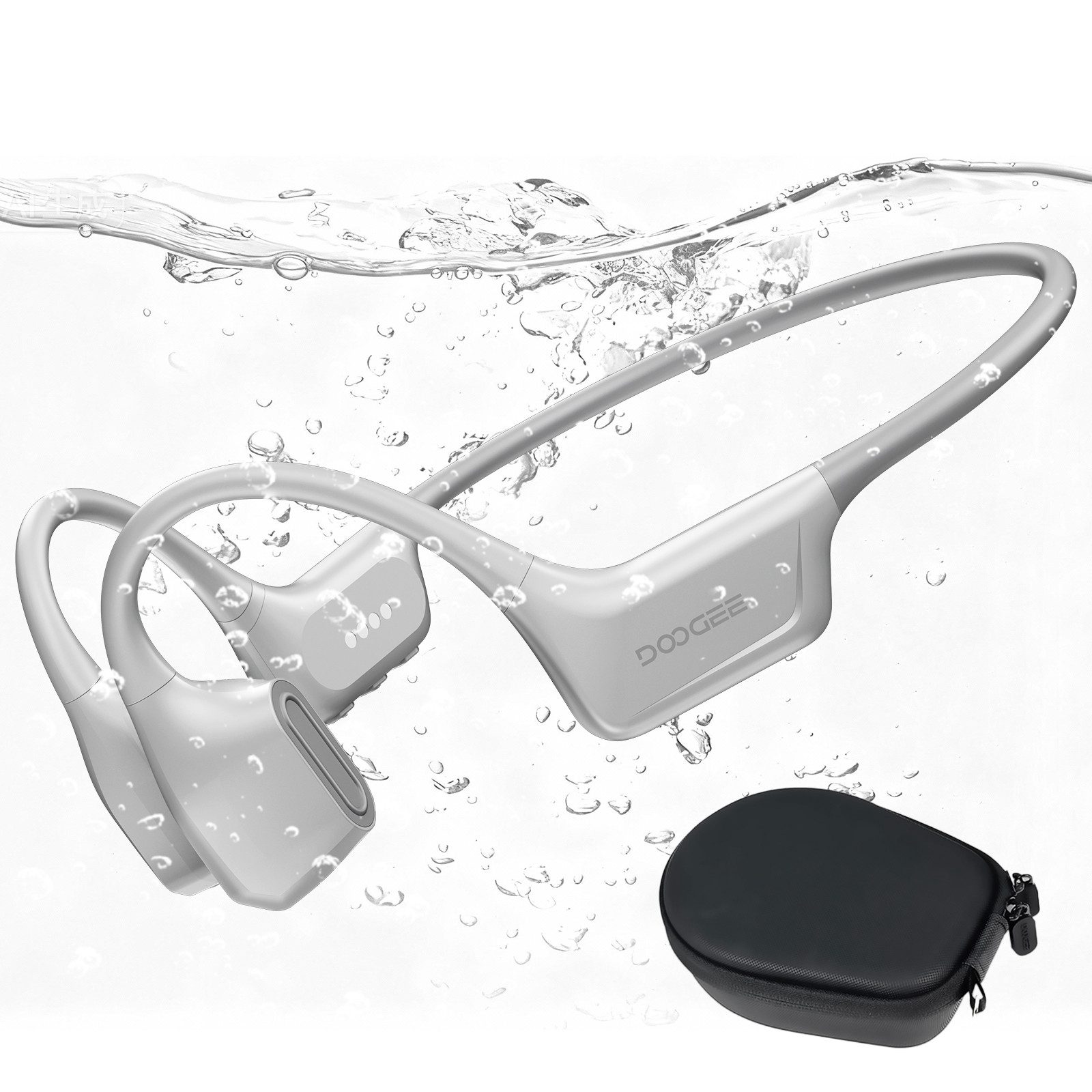 DOOGEE kopfhörer bluetooth knochenschall kopfhörer sport wasserdicht 64GB MP3 Bluetooth-Kopfhörer (Bluetooth, Bluetooth 5.4, 10H Akku, Open Ear, Sport für Schwimmen & Laufen)