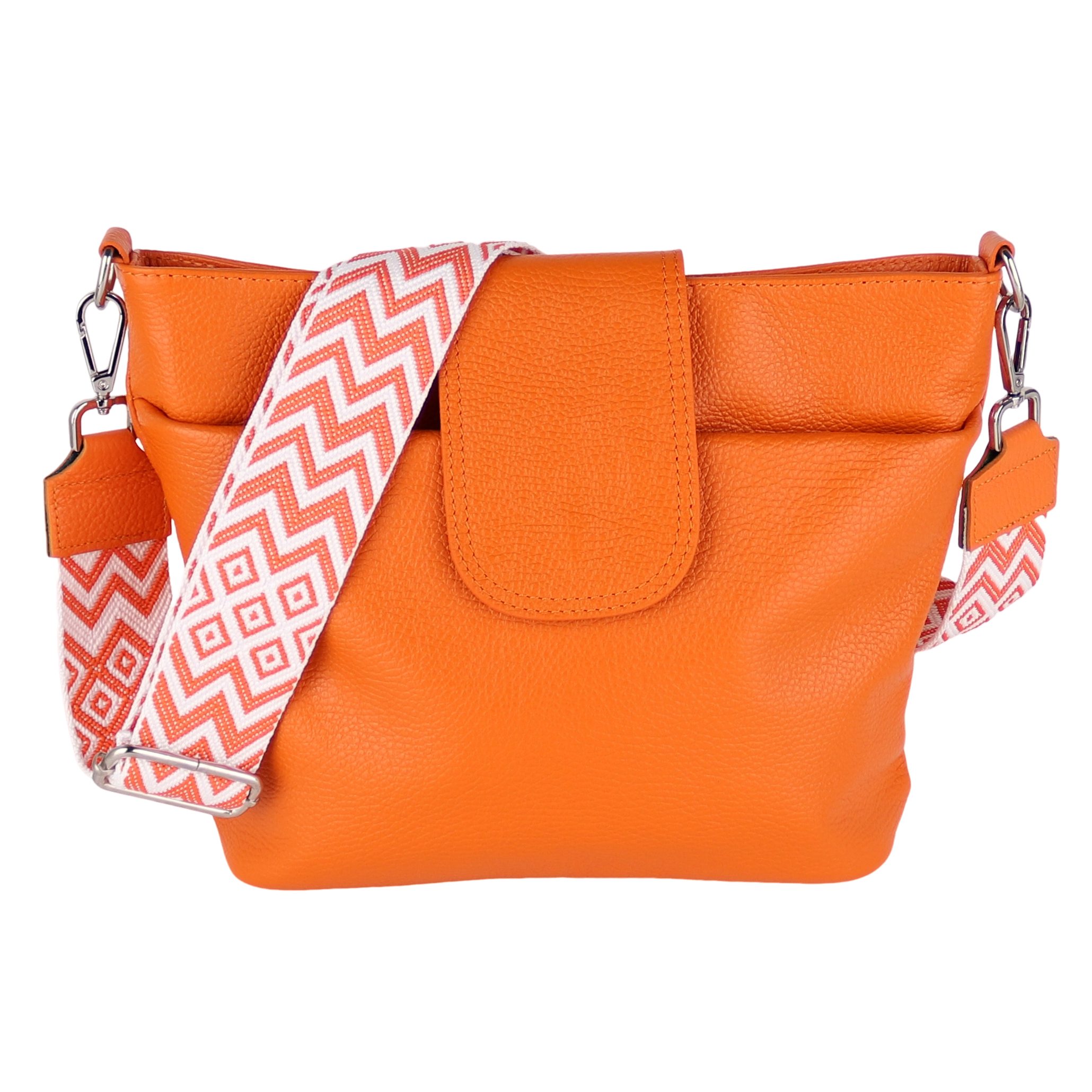 MIRROSI Umhängetasche Damen, Crossbody Bag, Echtleder Made in Italy (1 Tasche mit 1 oder 2 Gurte), verstellbaren Schulterriemen), 30x24,50x9cm (BXHXT) viel Stauraum