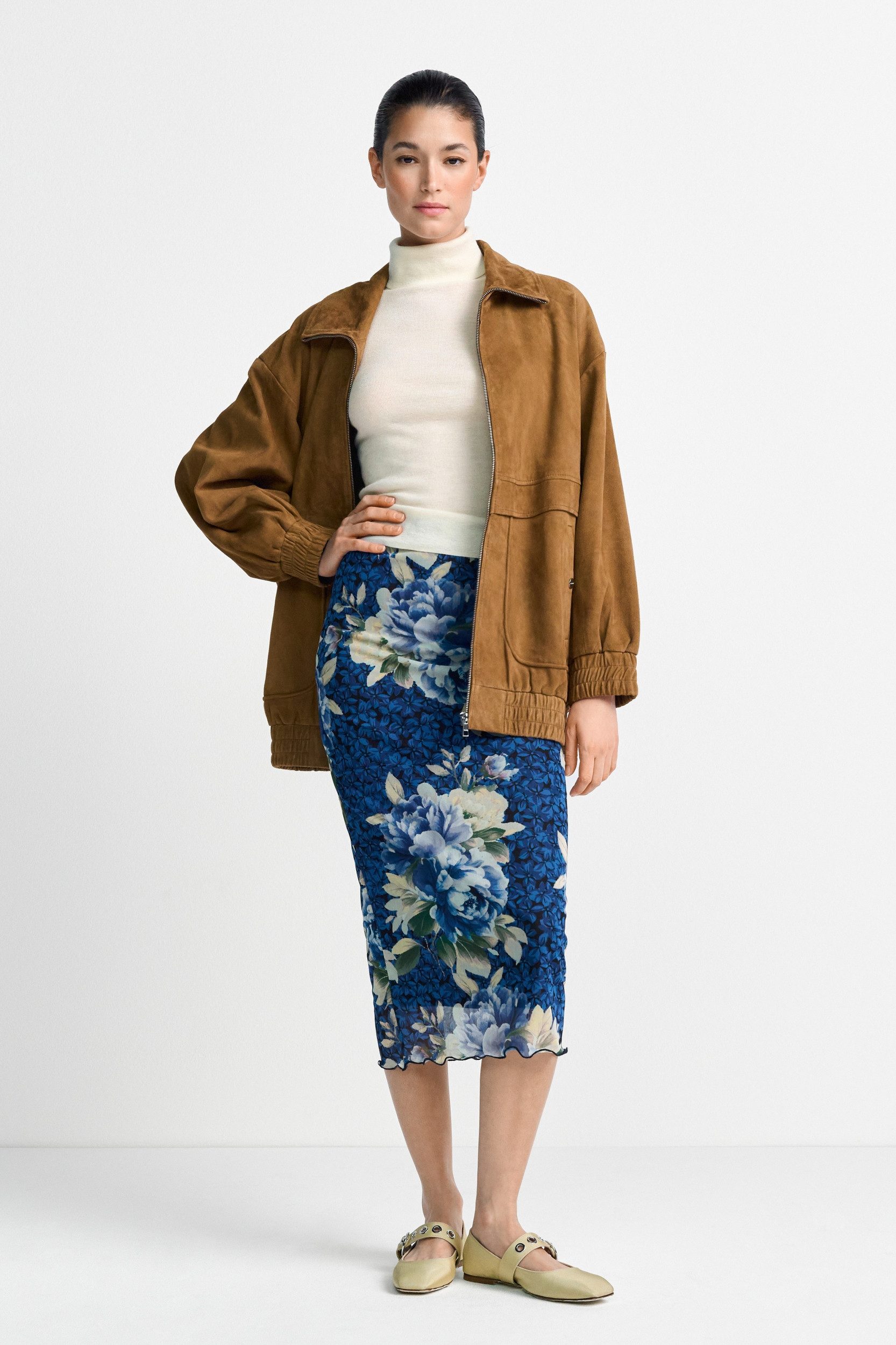 RICHROYAL Midirock Printed Mesh Skirt günstig online kaufen