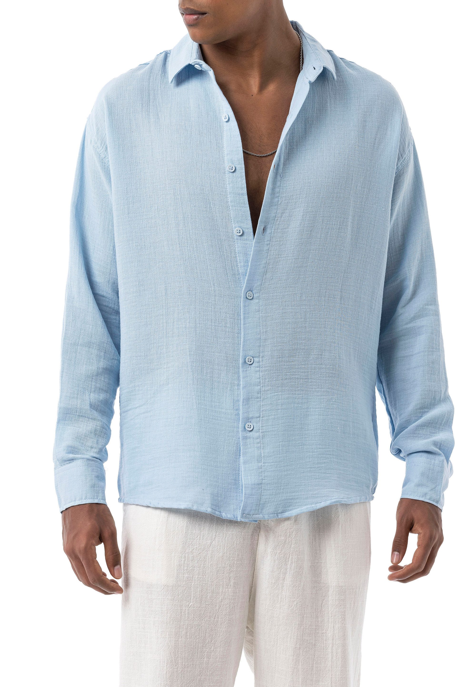 RedBridge Langarmhemd by Tarz Cool - Lässiges Langarmhemd aus Musselin – lu günstig online kaufen