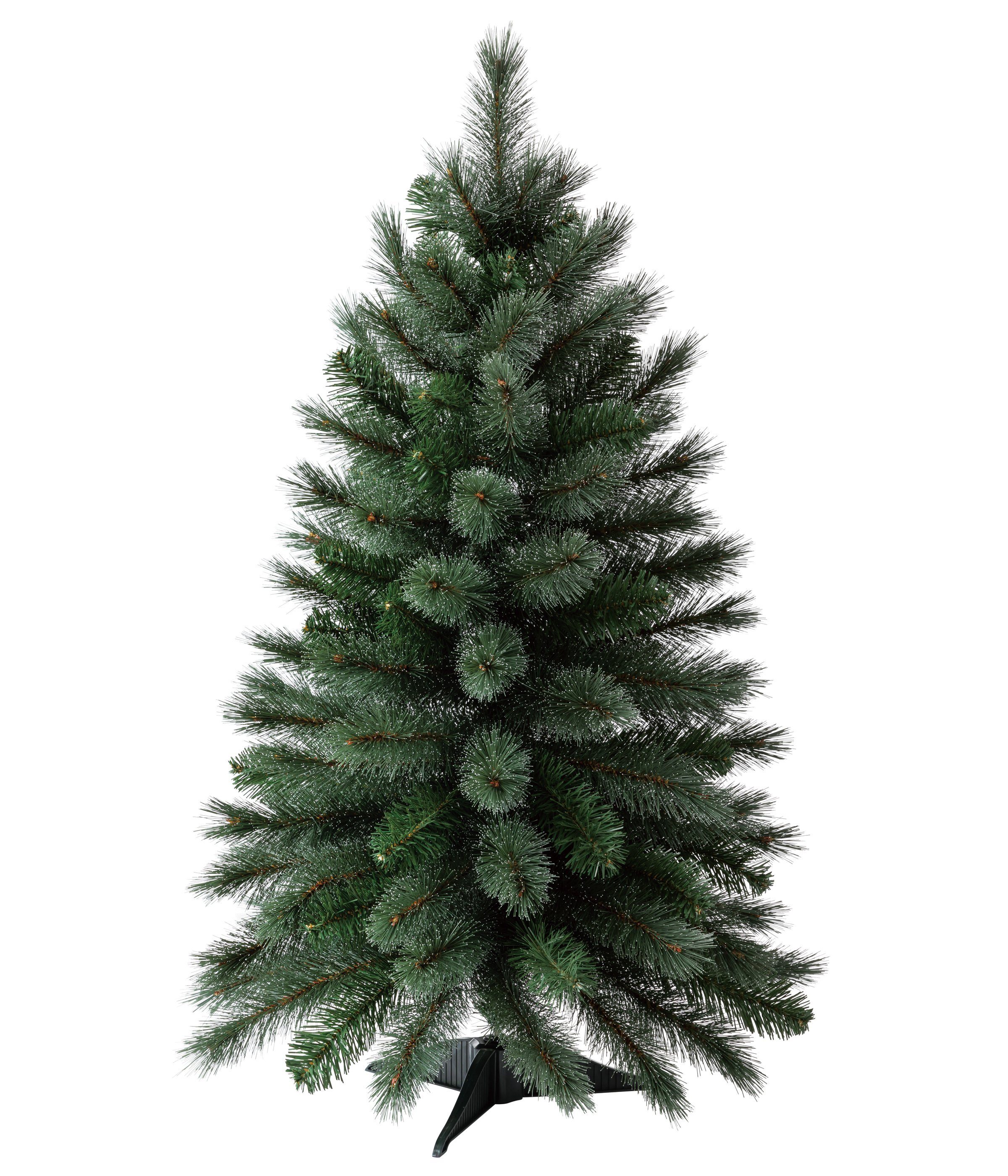 Dehner Künstlicher Weihnachtsbaum Odin mit Ständer, Höhe 90 cm, Ø 56 cm, PVC/Metall, naturnaher, dichter Christbaum