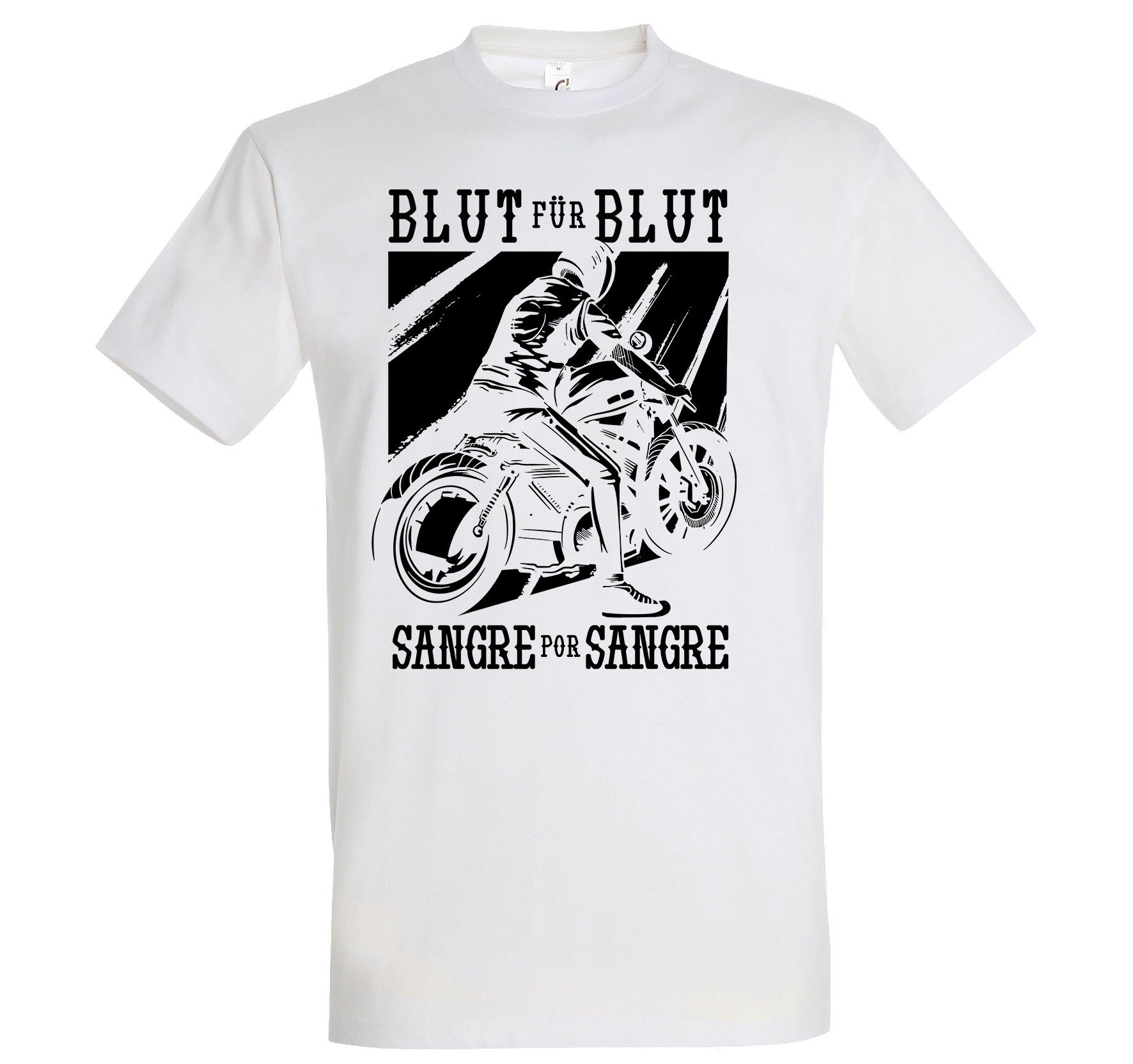 Youth Designz T-Shirt Sangre Por Sangre Herren Shirt mit trendigem Frontprint Weiß