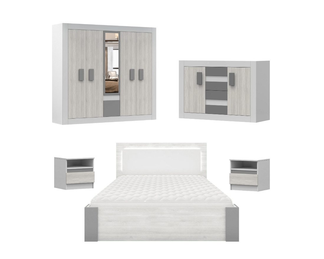 Deine Möbel 24 Schlafzimmer-Set HEAVEN II Komplettschlafzimmer Kleiderschra günstig online kaufen