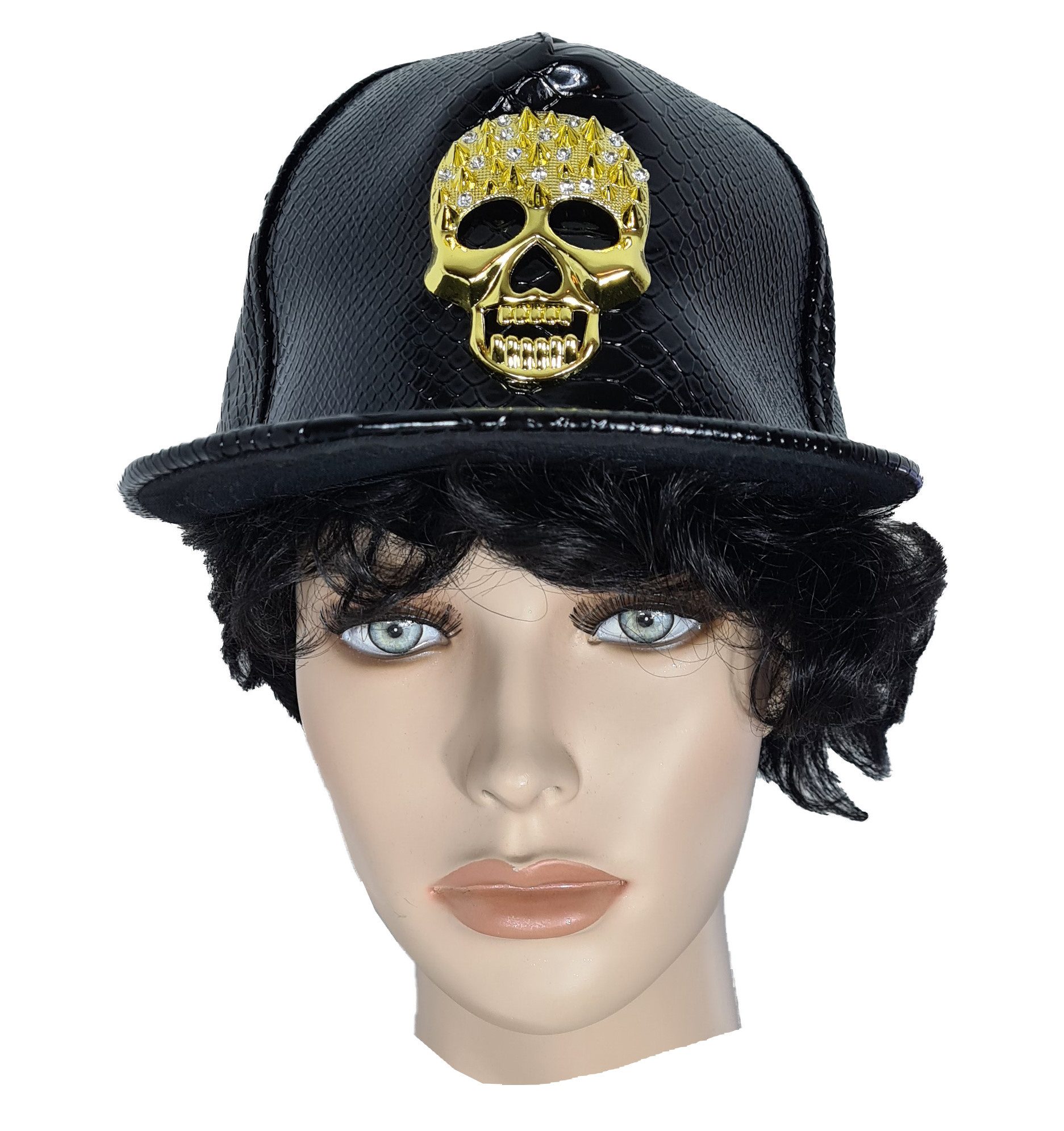 Einkaufszauber Schirmmütze Baseball Cap Mütze Skull Totenkopf Totenkopf goldfarben