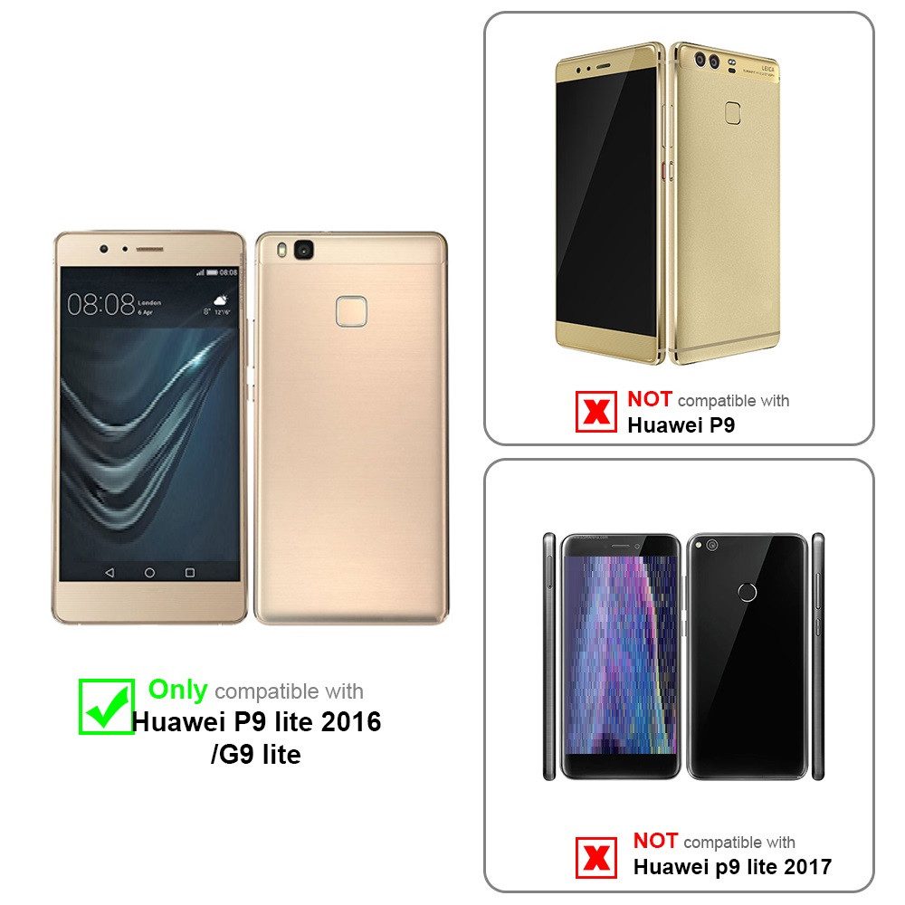 Cadorabo Handyhülle für Huawei P9 LITE 2016 / G9 LITE Hülle Huawei P9 LITE 2016 / G9 LITE, Hülle Schutzhülle Blumen Flower mit Standfunktion Kartenfach Magnet