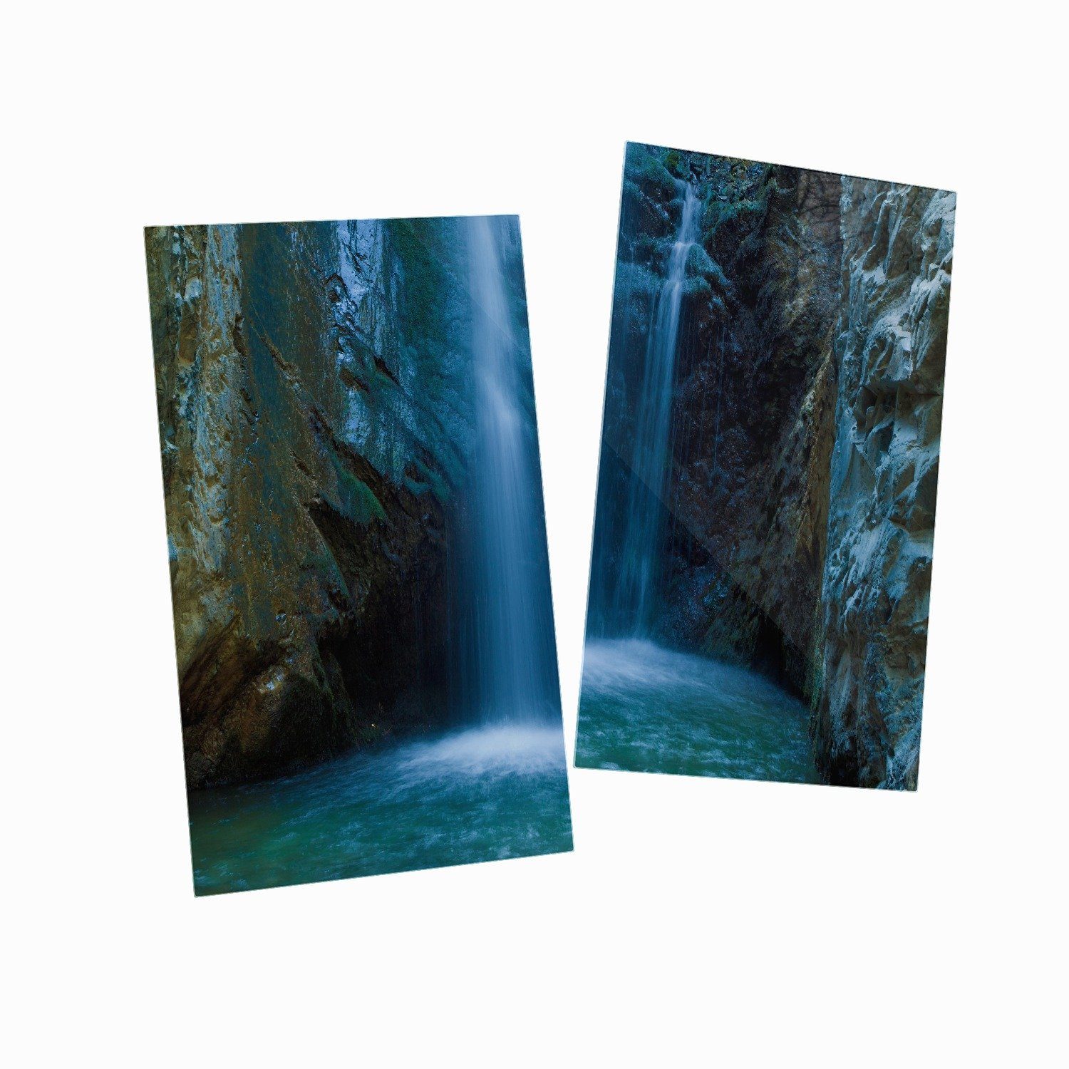Wallario Herd-Abdeckplatte Wasserfall bei Sonneneinfall, tlg., verschiedene inkl. Größen 5mm Noppen), 2 ESG-Sicherheitsglas, (Glasplatte