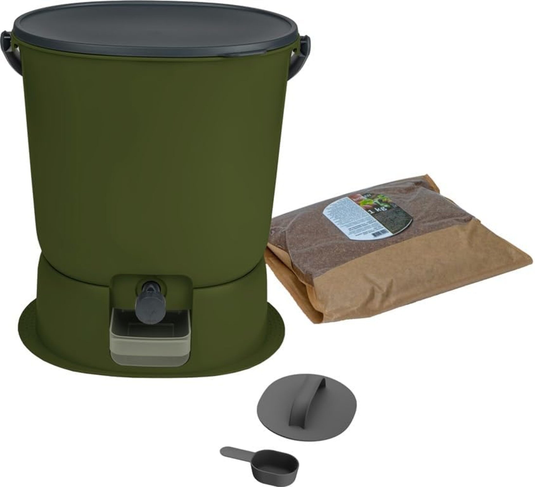 skaza Exceeding Expectations Biomülleimer Bokashi Organko Essential, Küchenkomposter 15,3L Geruchsdicht Bokashi Fermentation Starterset mit