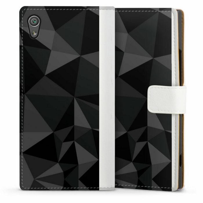 DeinDesign Handyhülle Geometric Muster Abstrakt Polygon Pattern Black Sony Xperia XA 1 Hülle Handy Flip Case Wallet Cover Handytasche Leder