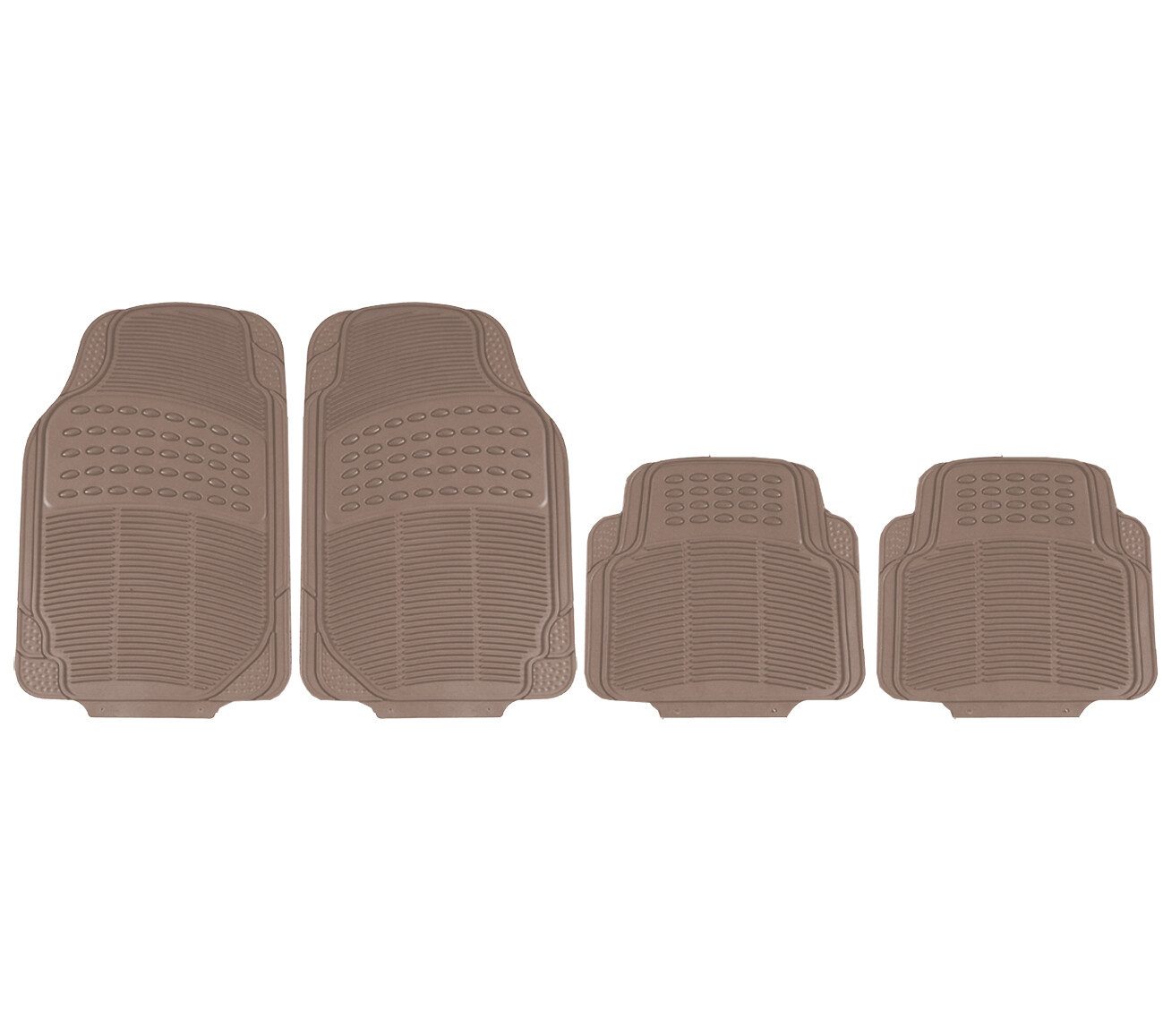 HEYNER Universal-Fußmatten Auto Gummifußmatten 4er-Set beige Universal zuschneidbar Noppen (4 St)