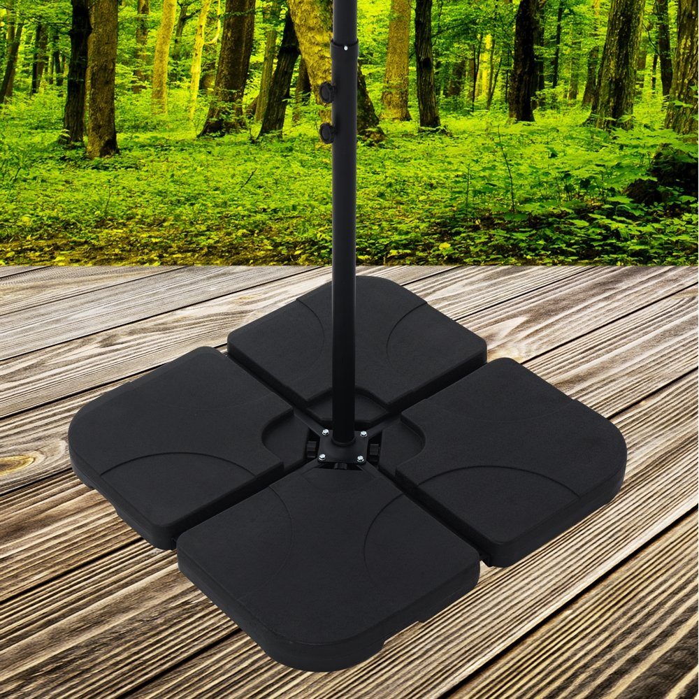 Feel2Home Schirmständer Schirmständer 60 L / 80 kg 4er Set Ampelschirmständer Outdoor Schirm (Stück, 4 St), Griffmulde