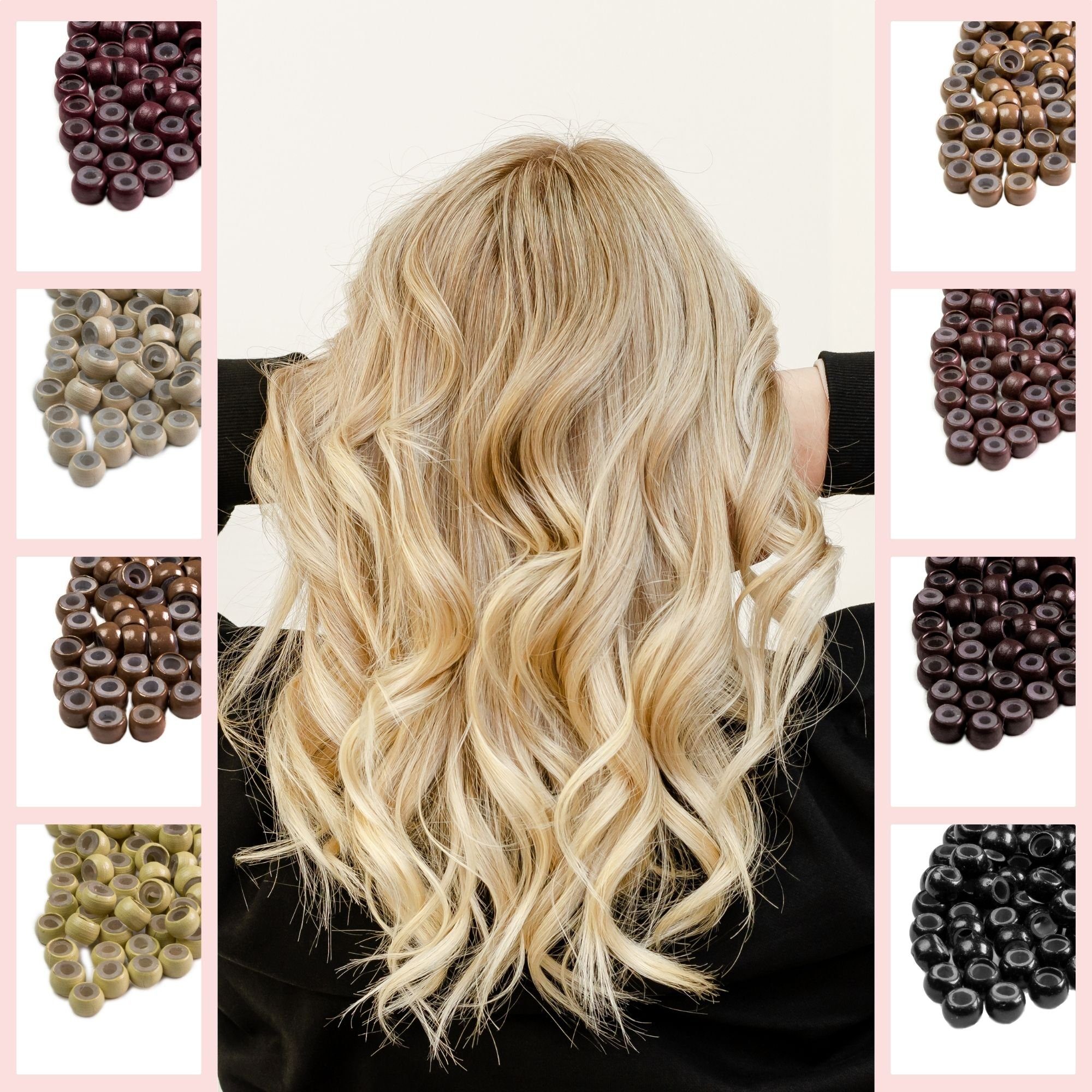 hair2heart mit Nanorings burgundy Silikoneinlage Echthaar-Extension