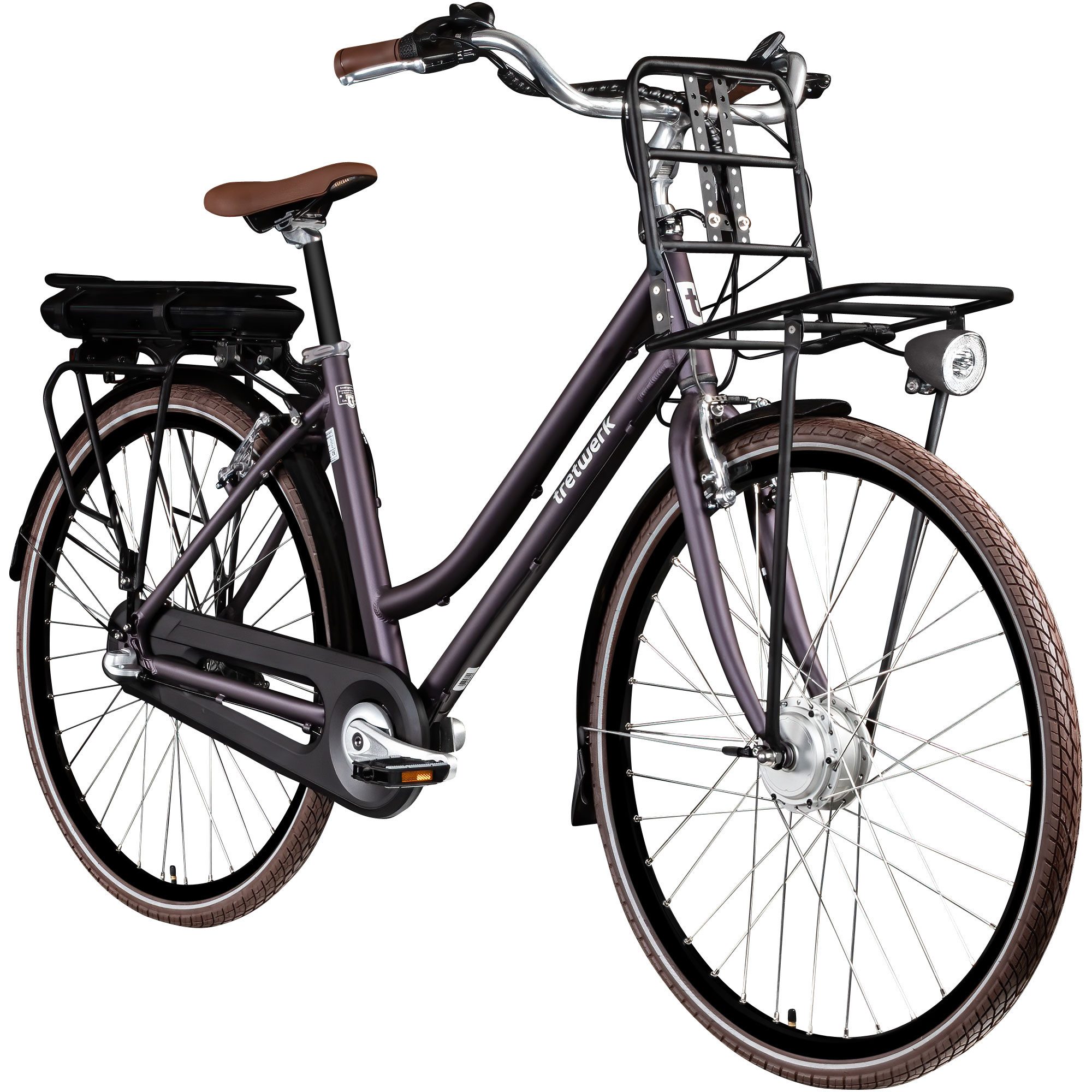 Tretwerk E-Bike Cityrad Sophia, 3 Gang, Nabenschaltung, Frontmotor, 374 Wh, Tretwerk Sophia E Bike Damen 28 Zoll Elektrofahrrad 155 - 175 cm Rad