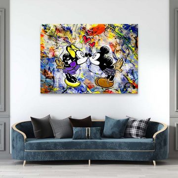 ArtMind XXL-Wandbild KISS - LOVE, Premium Wandbilder als Poster & gerahmte Leinwand in verschiedenen Größen, Wall Art, Bild, Canva