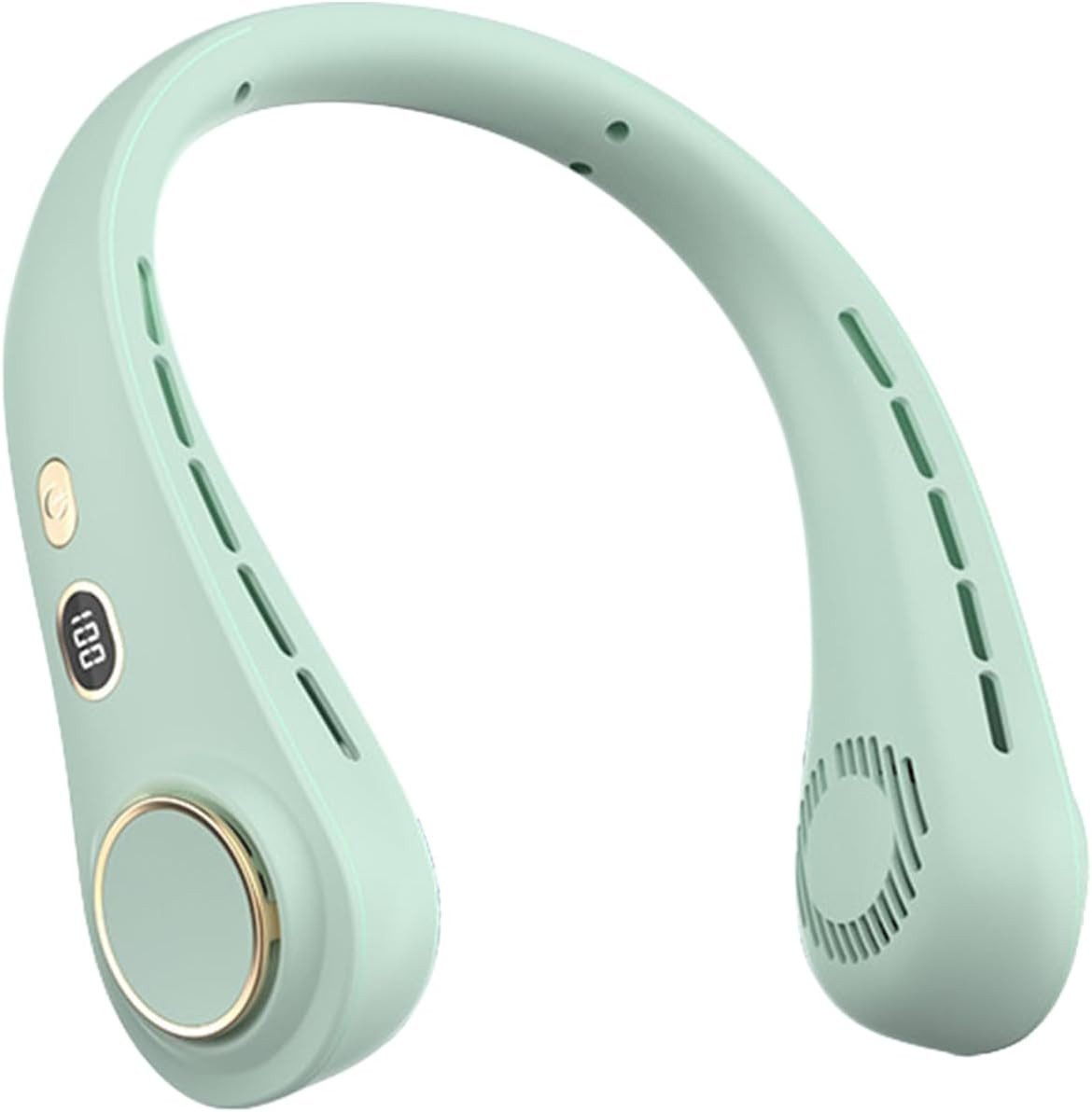 FELIXLEO Mini USB-Ventilator Wearable Bladeless Nackenventilator 720° Luft 5Stufen Grün.