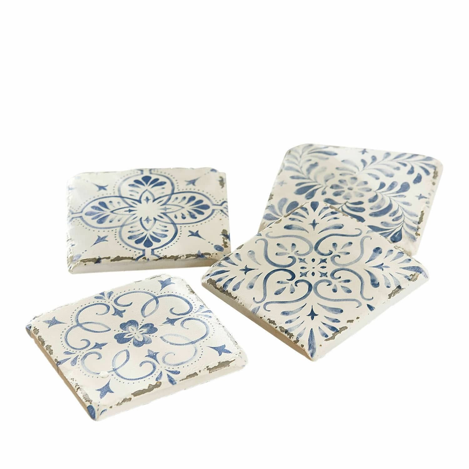 Mirabeau Getränkeuntersetzer Untersetzer 4er Set Évry weiß/blau